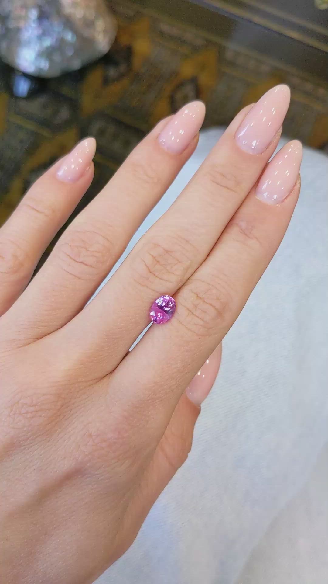 1.31 Ct. Pink Sapphire from Ceylon (Sri Lanka) Size Video