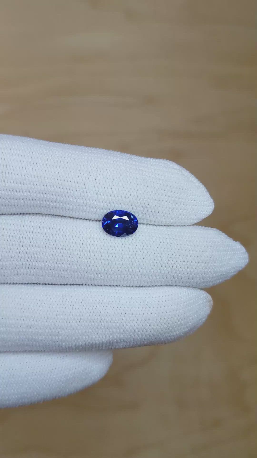 1.62 Ct. Blue Sapphire from Ceylon (Sri Lanka) Size Video