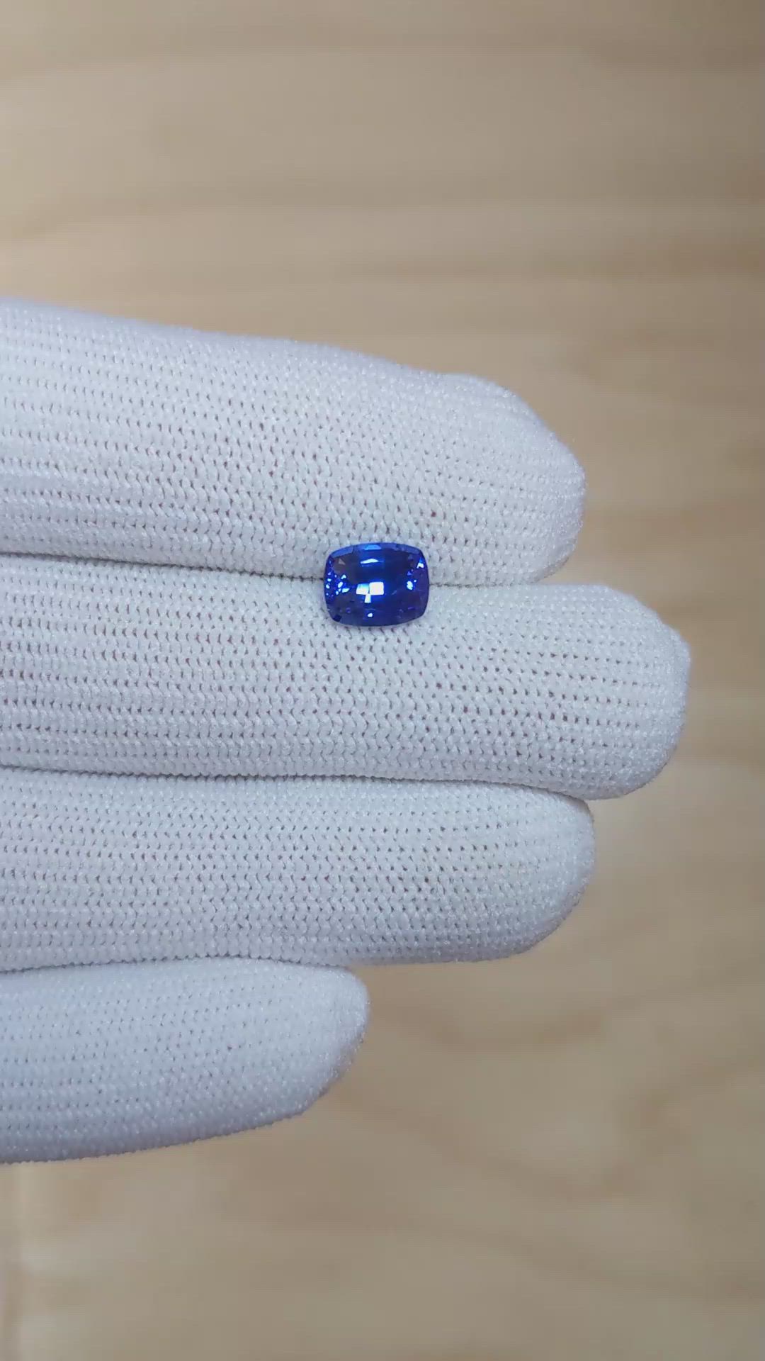 1.68 Ct. Blue Sapphire from Ceylon (Sri Lanka) Size Video