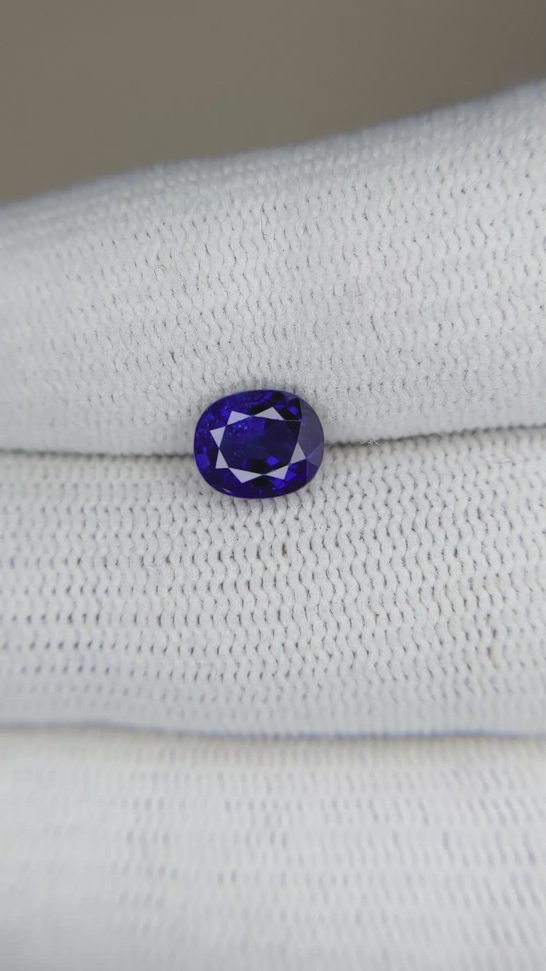 1.62 Ct. Blue Sapphire from Ceylon (Sri Lanka) Size Video