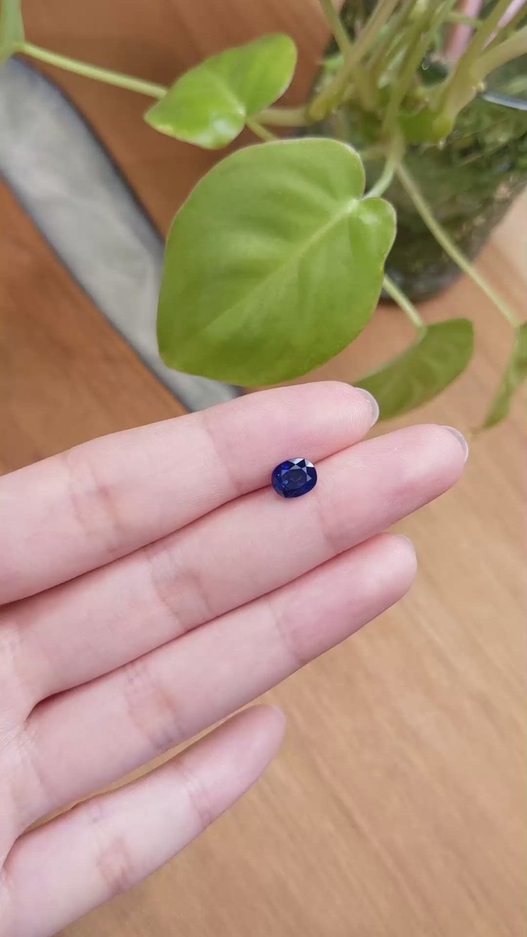 1.62 Ct. Blue Sapphire from Ceylon (Sri Lanka) Size Video