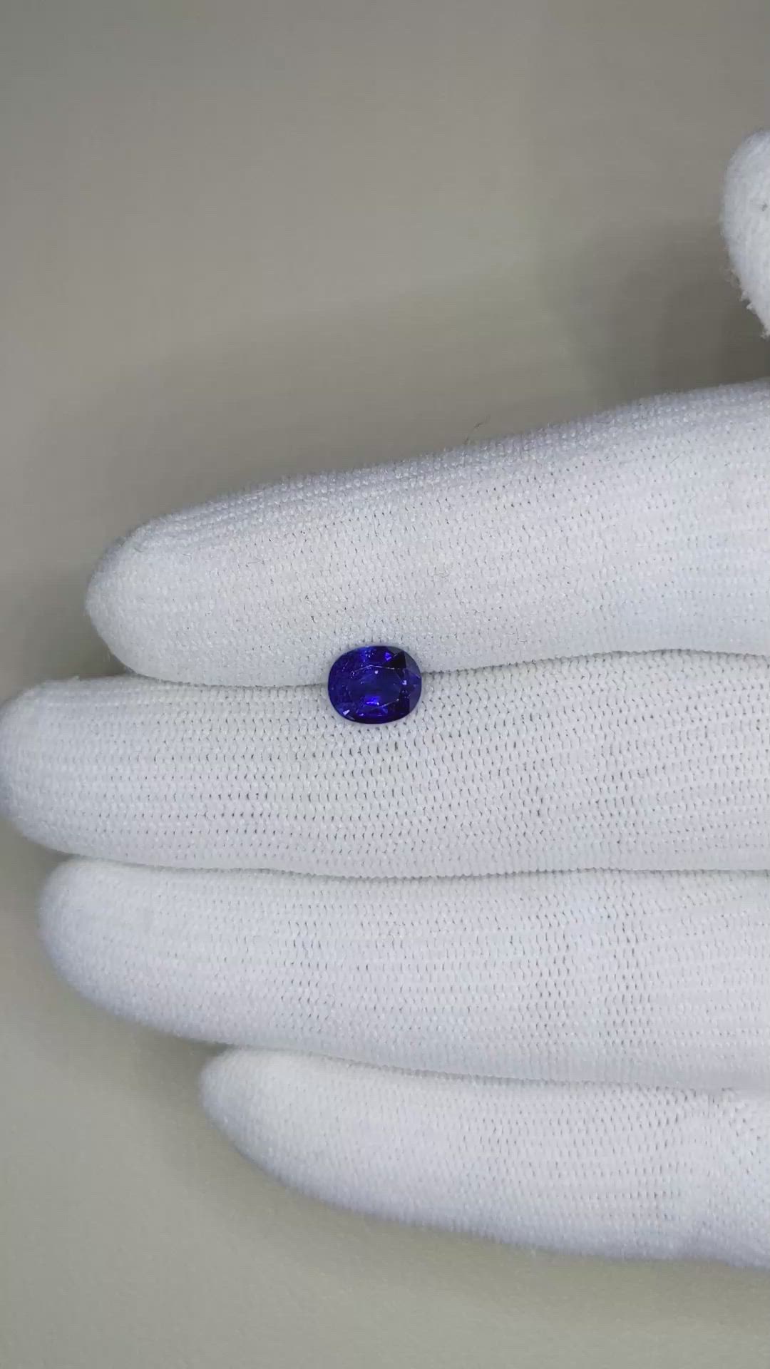 1.62 Ct. Blue Sapphire from Ceylon (Sri Lanka) Size Video