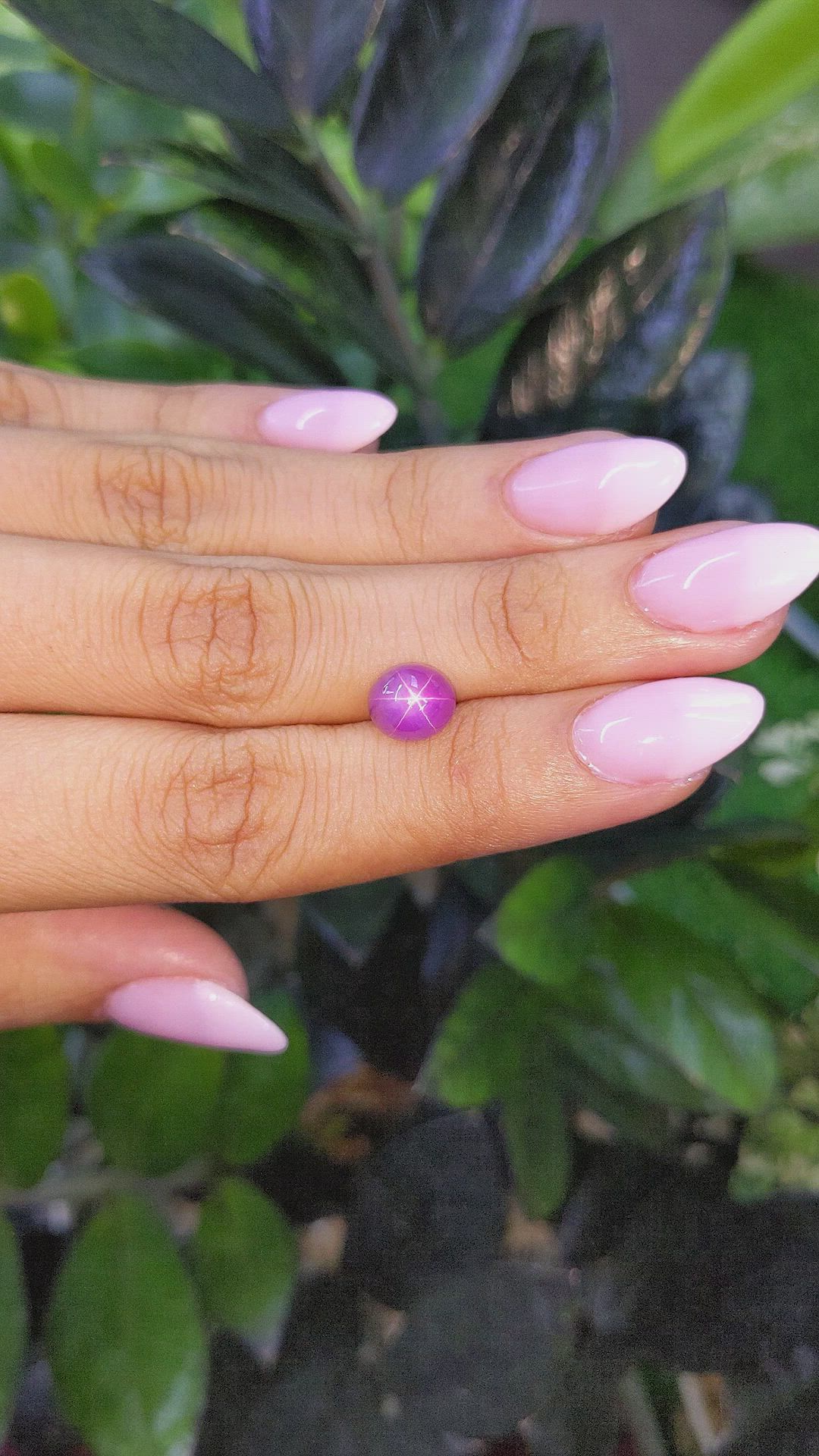5.03 Ct. Pinkish Purple Star Sapphire from Ceylon (Sri Lanka) Size Video