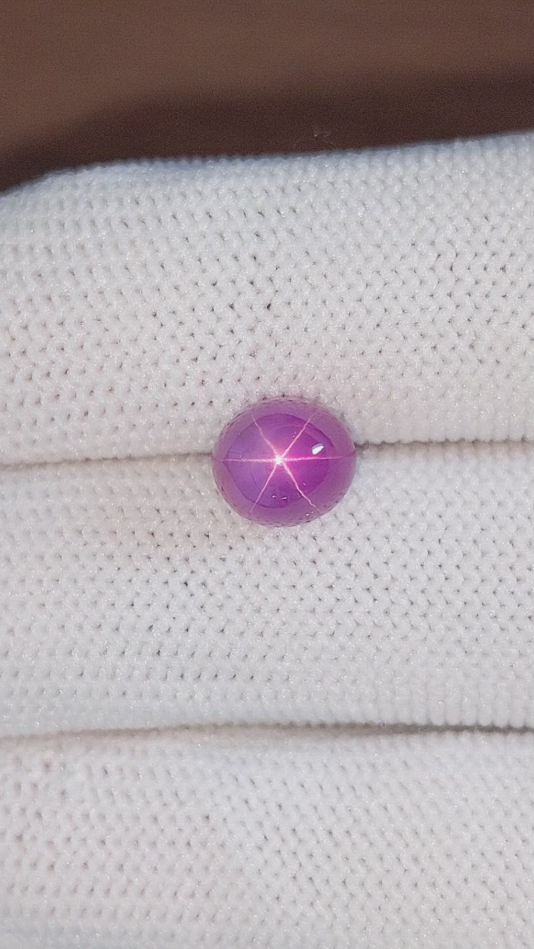 5.03 Ct. Pinkish Purple Star Sapphire from Ceylon (Sri Lanka) Size Video