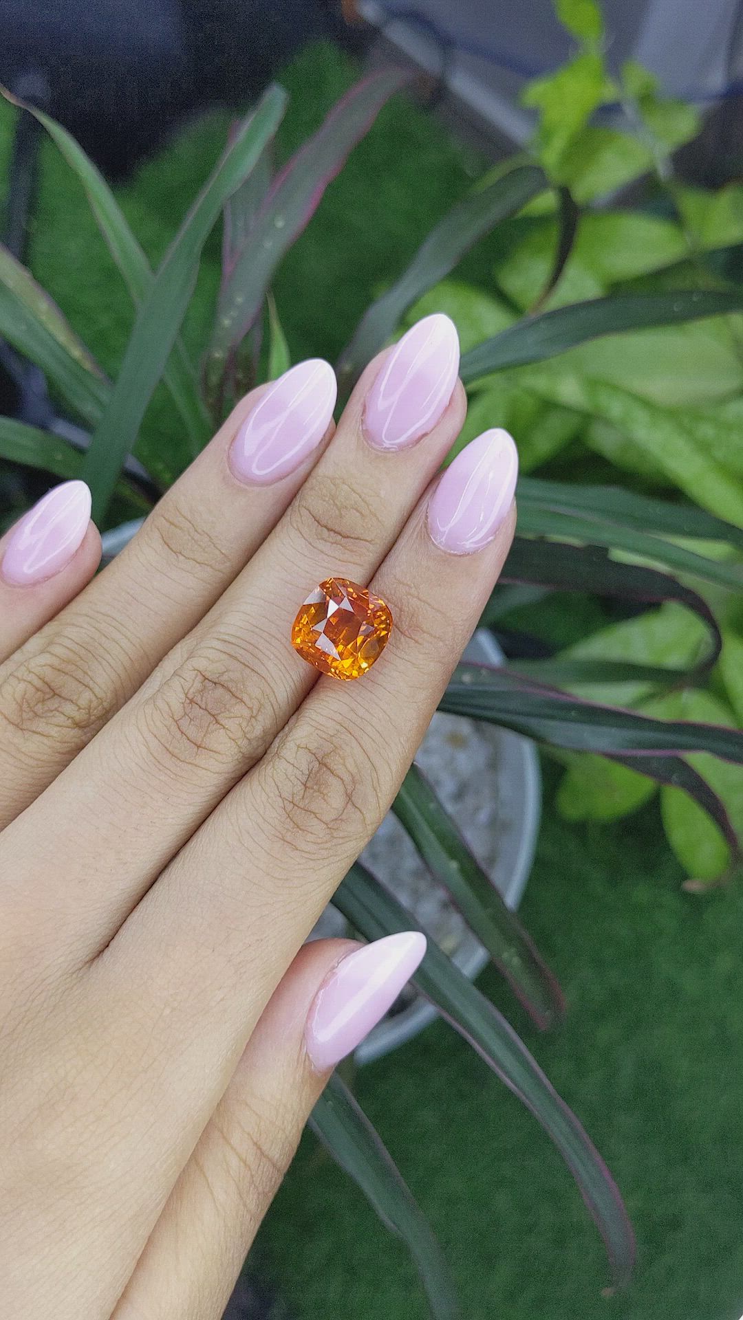 11.53 Ct. Orange Sapphire from Madagascar Size Video
