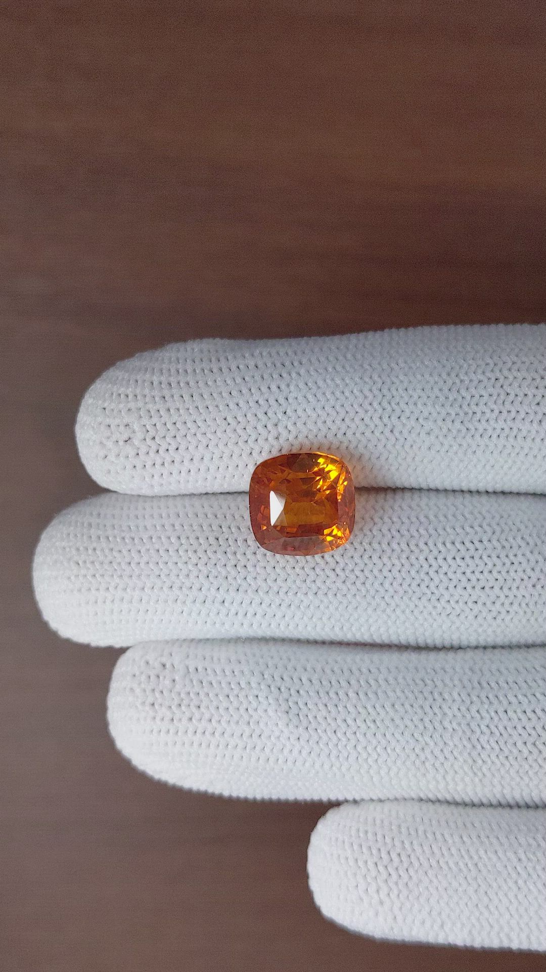 11.53 Ct. Orange Sapphire from Madagascar Size Video