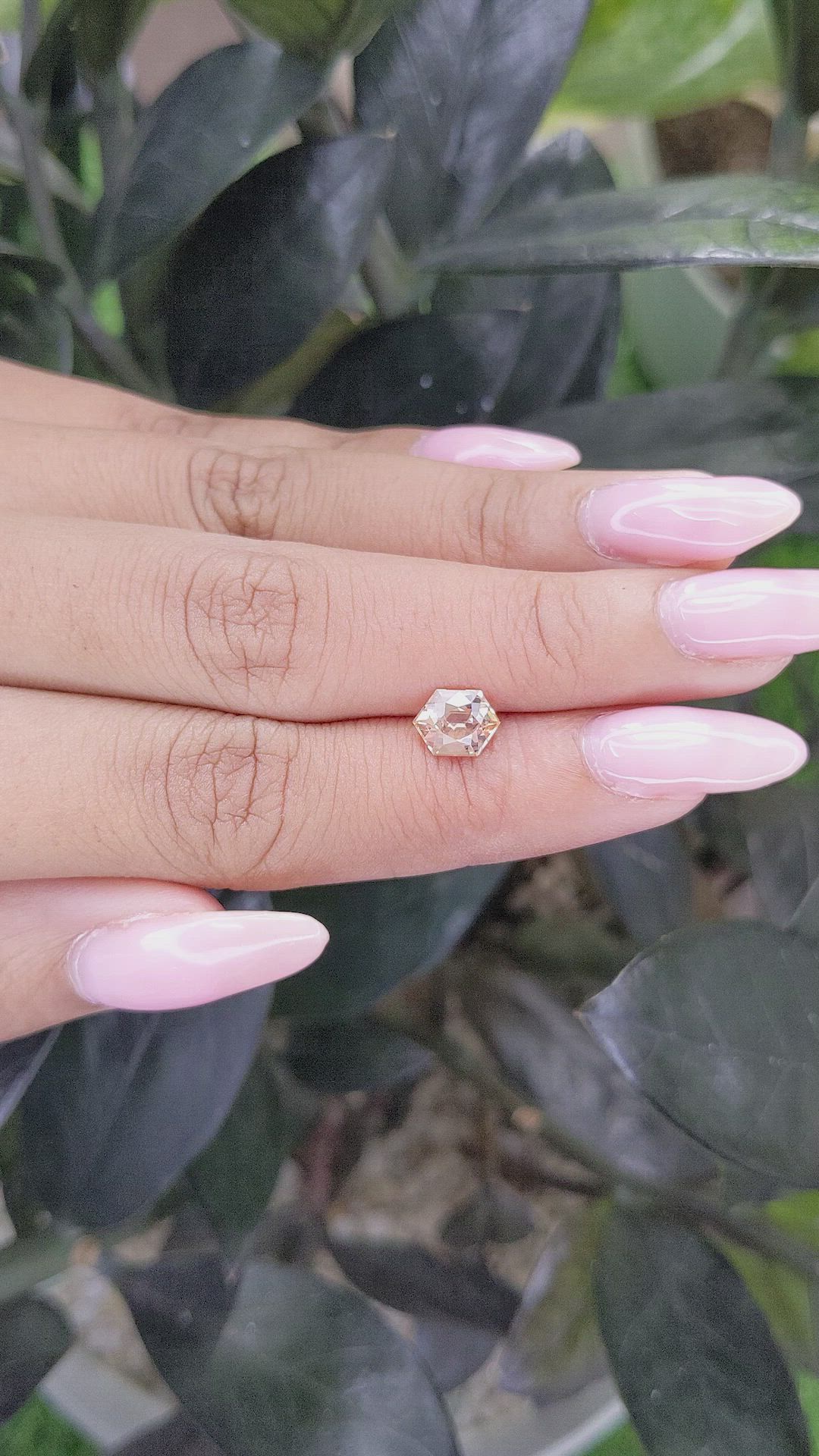 1.40 Ct. Peach Sapphire from Ceylon (Sri Lanka) Size Video