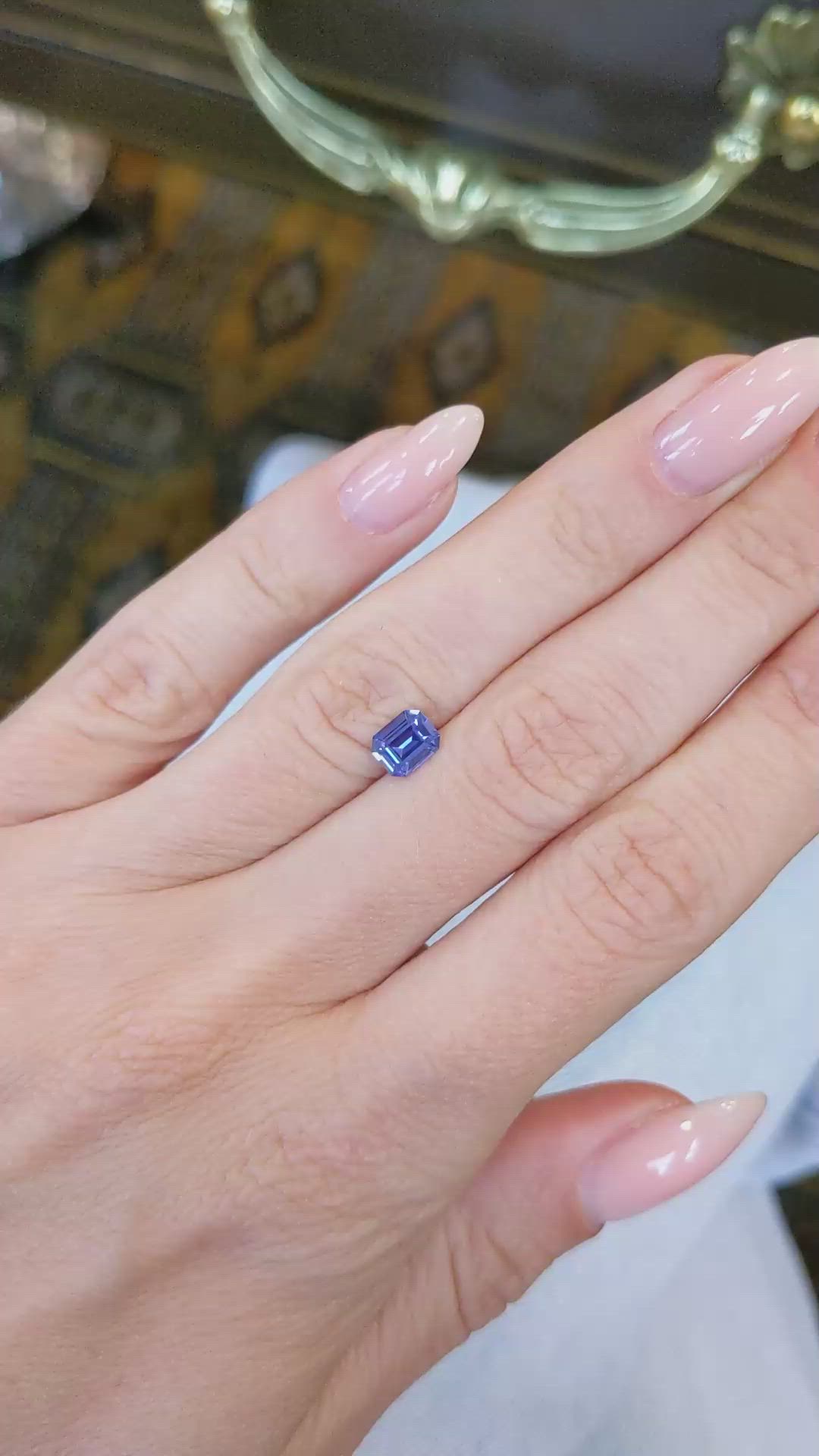0.88 Ct. Blue Sapphire from Ceylon (Sri Lanka) Size Video