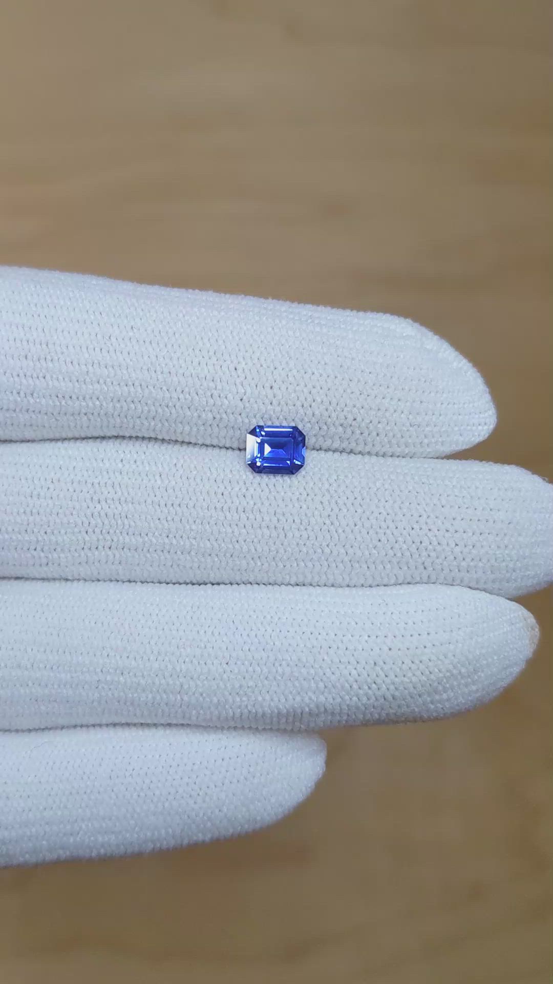 0.88 Ct. Blue Sapphire from Ceylon (Sri Lanka) Size Video