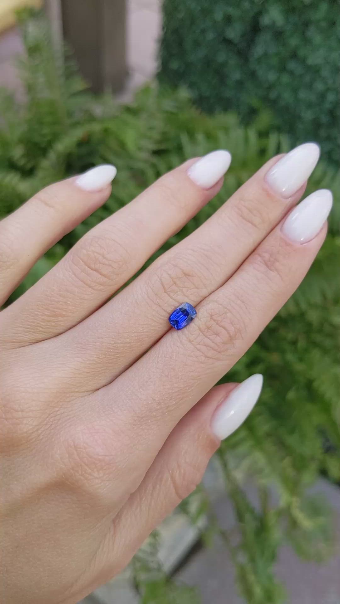 0.89 Ct. Blue Sapphire from Ceylon (Sri Lanka) Size Video