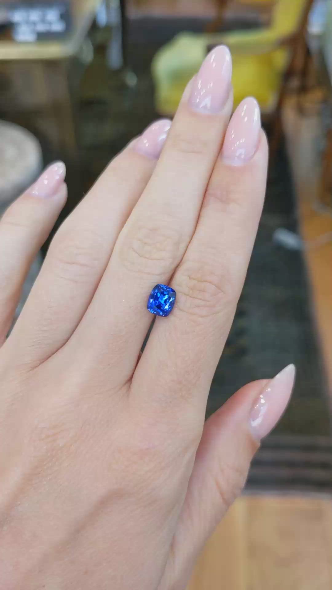 1.85 Ct. Blue Sapphire from Ceylon (Sri Lanka) Size Video