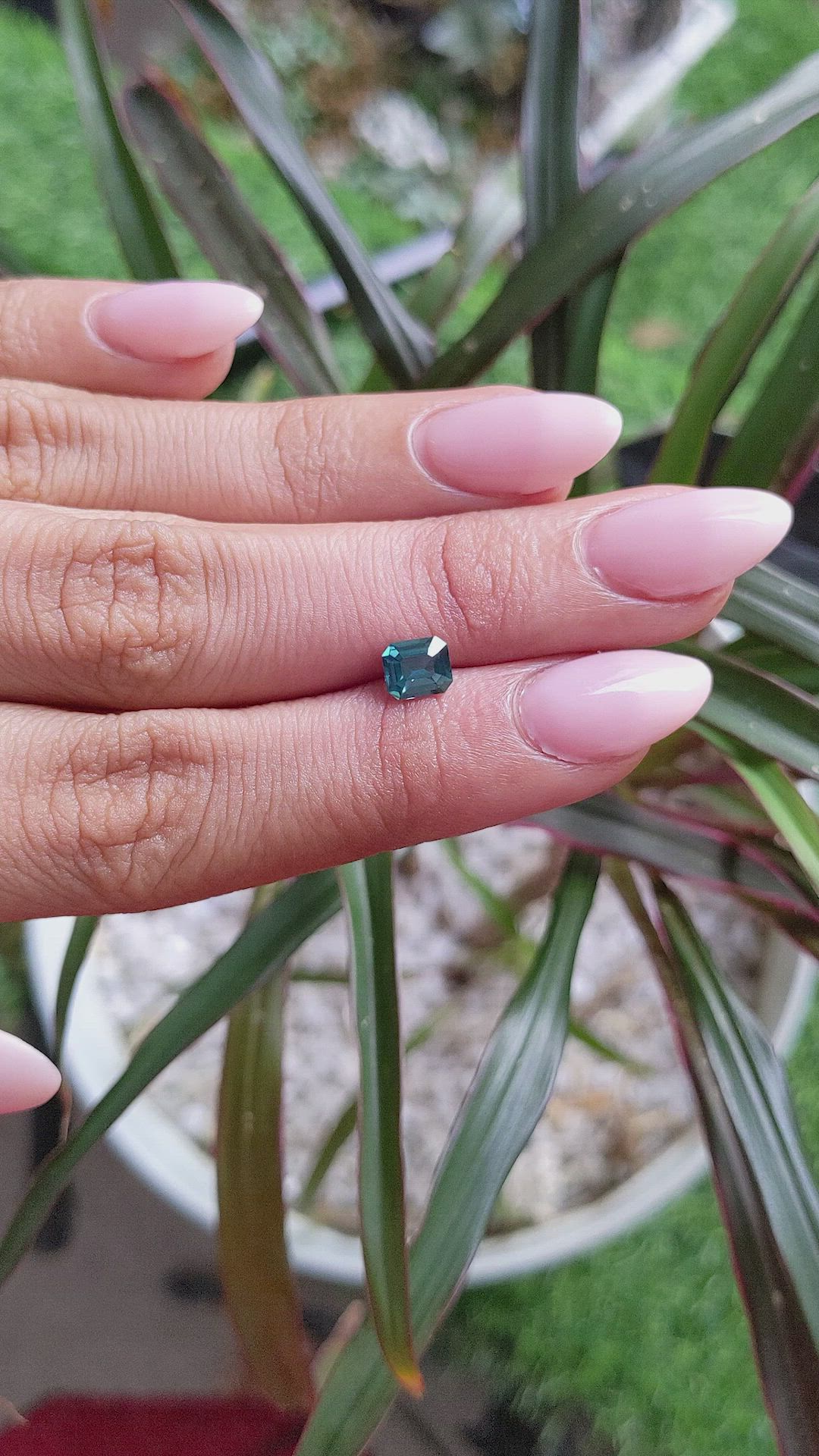 0.95 Ct. Bluish Green Sapphire from Madagascar Size Video