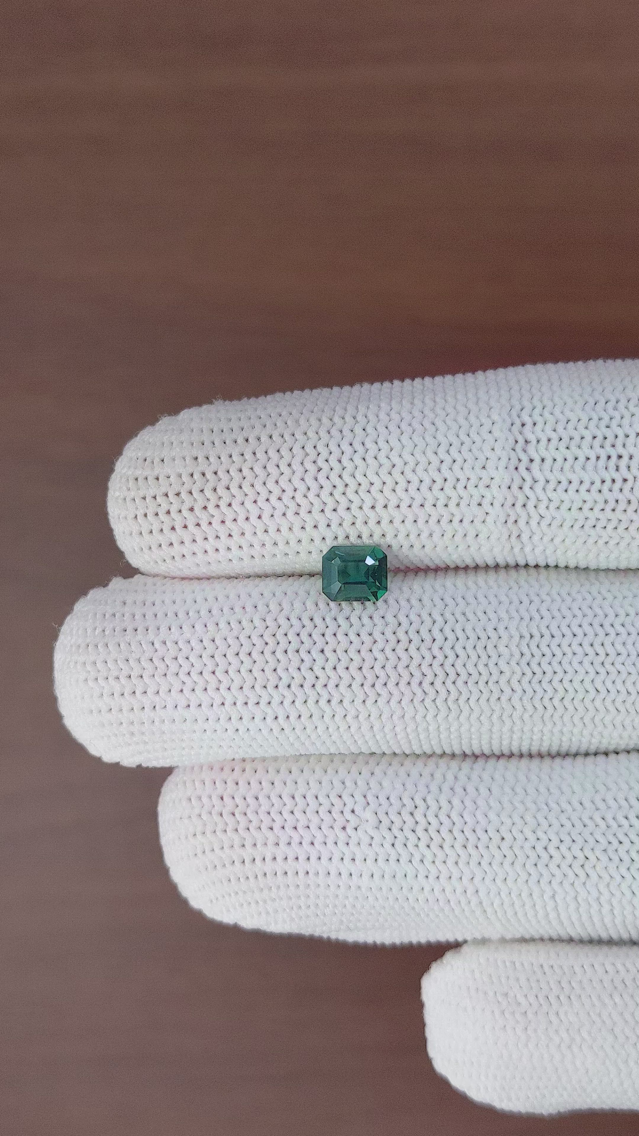 0.95 Ct. Bluish Green Sapphire from Madagascar Size Video