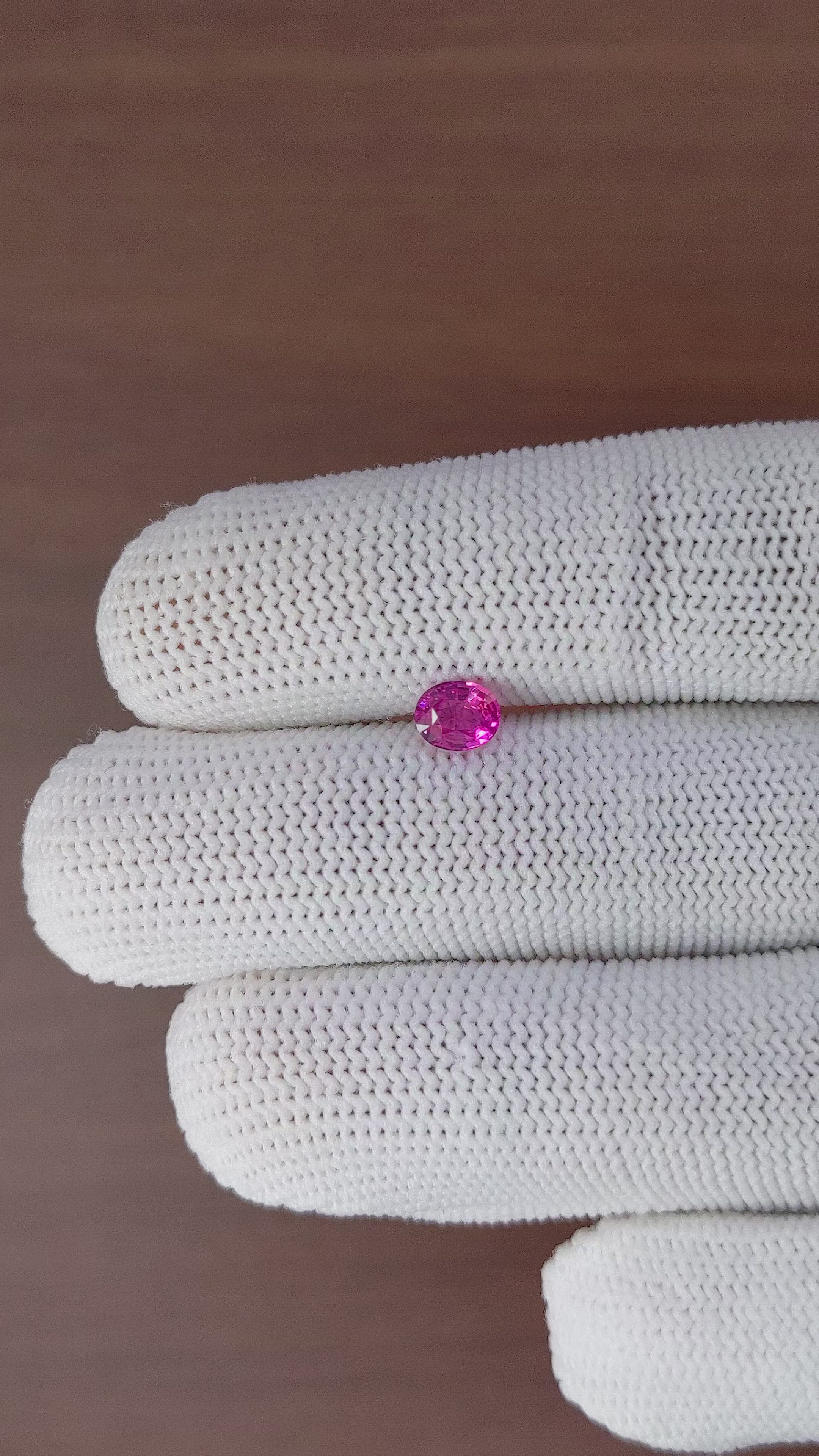 0.66 Ct. Purplish Pink Sapphire from Mozambique Size Video