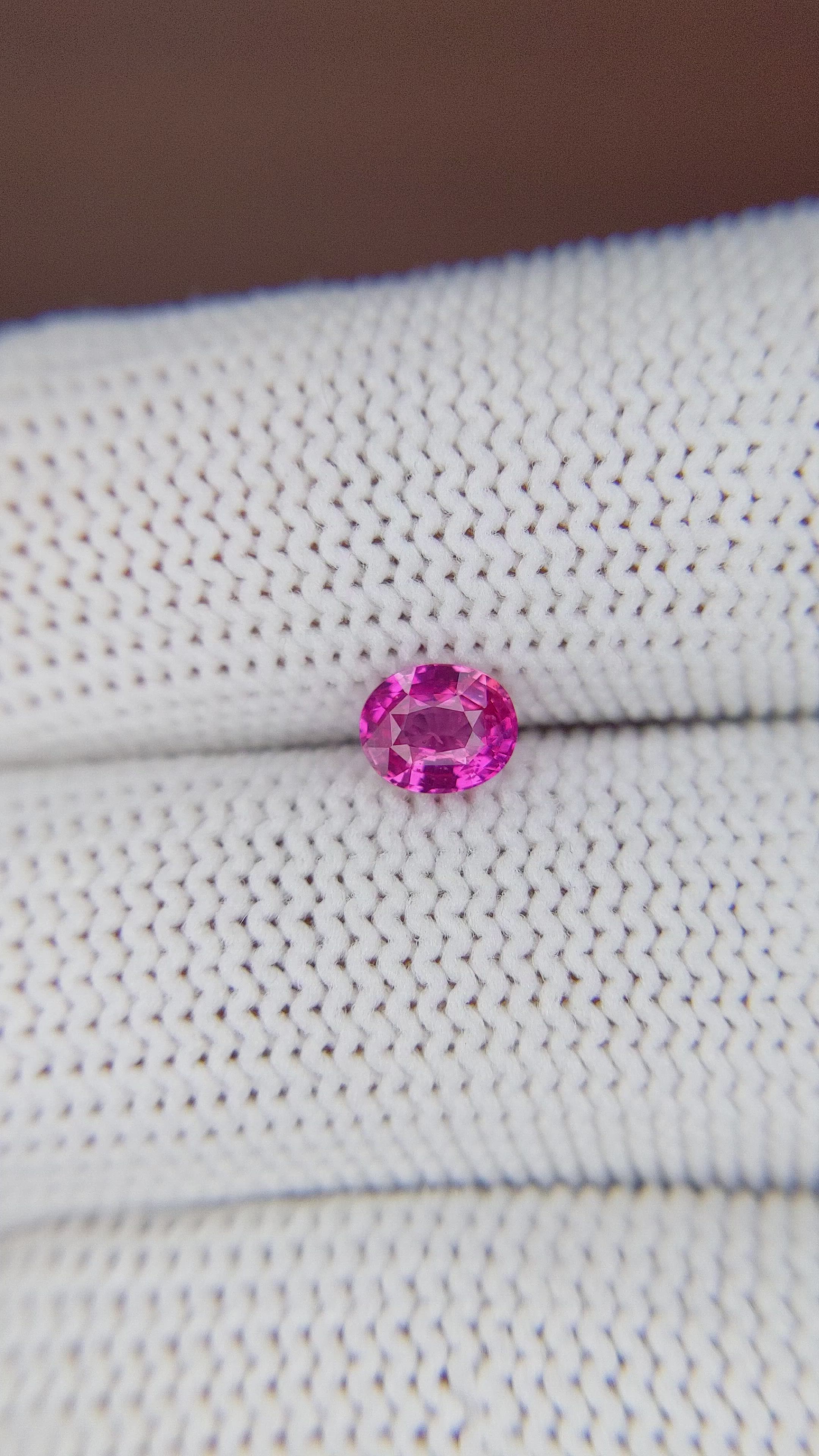 0.66 Ct. Purplish Pink Sapphire from Mozambique Size Video