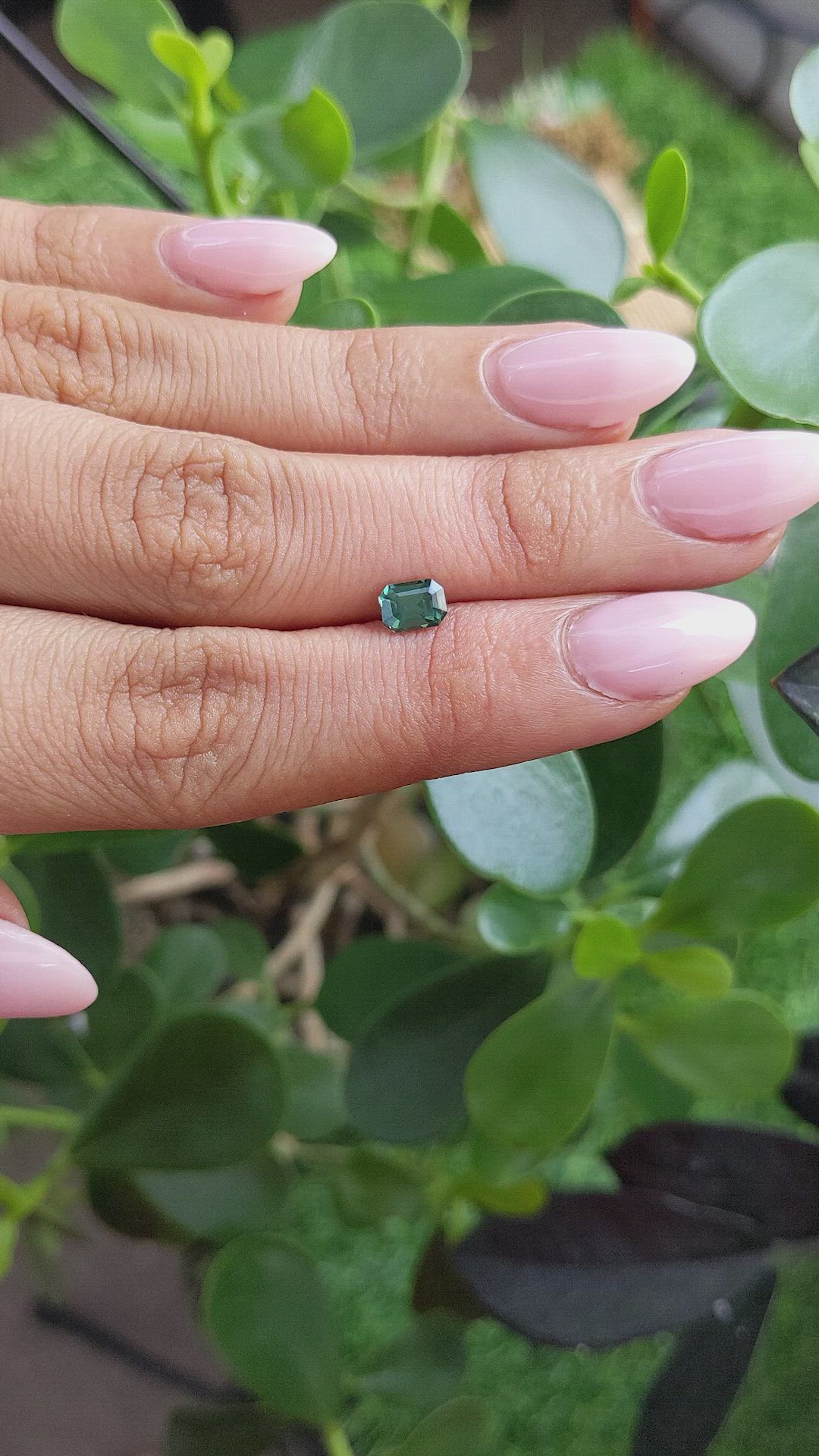 0.80 Ct. Green Sapphire from Madagascar Size Video