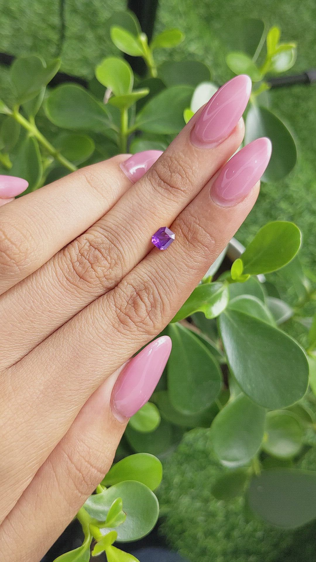 0.73 Ct. Pinkish Purple Sapphire from Africa Size Video