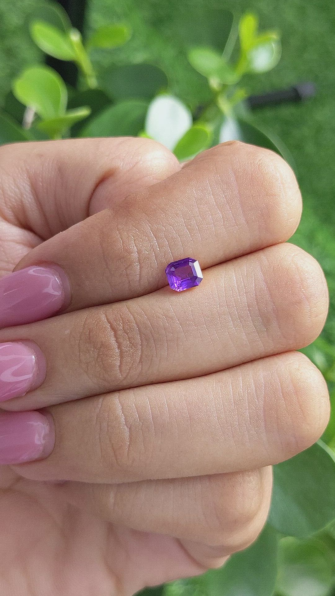 0.73 Ct. Pinkish Purple Sapphire from Africa Size Video