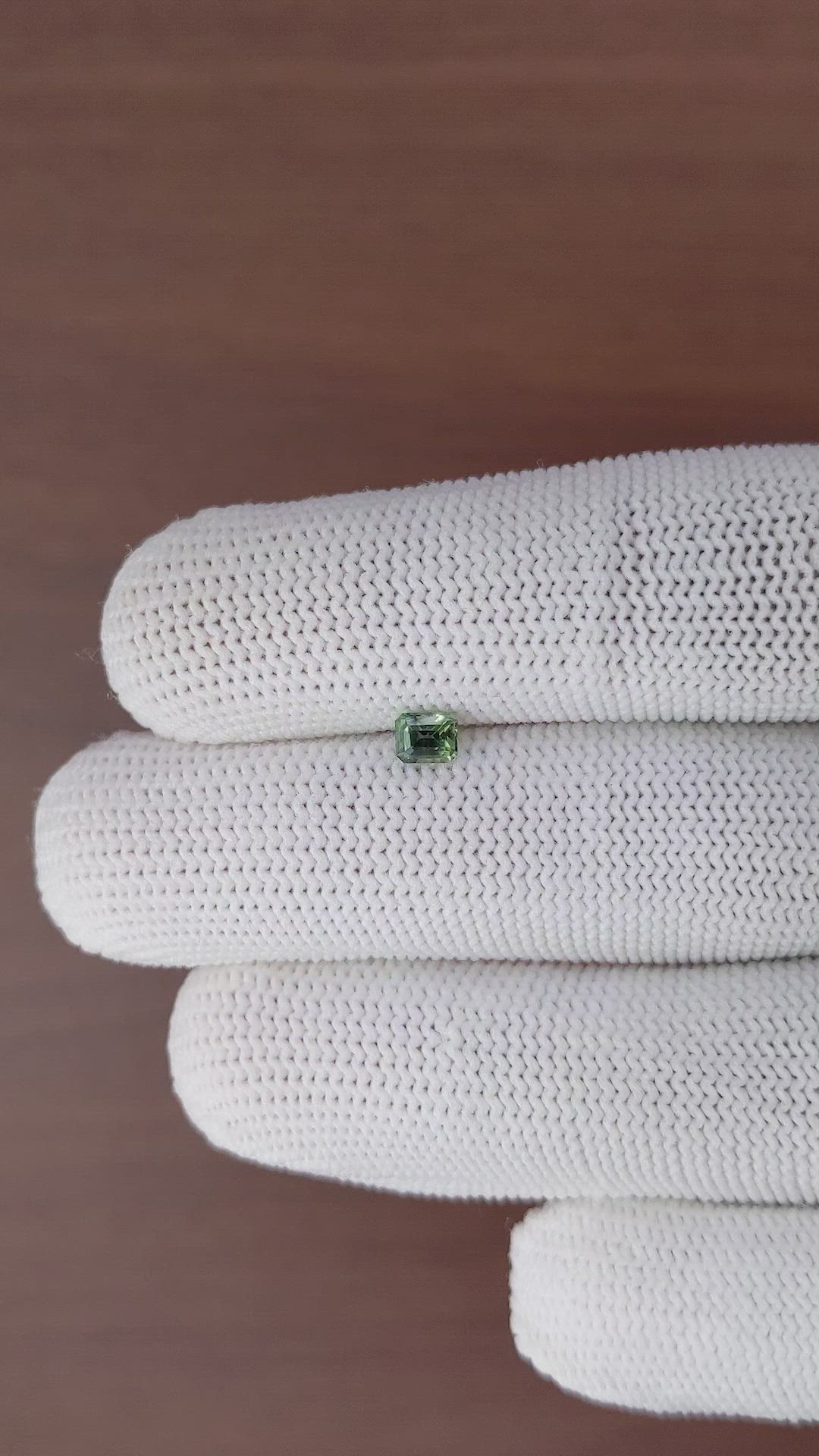 0.45 Ct. Yellowish Green Sapphire from Madagascar Size Video
