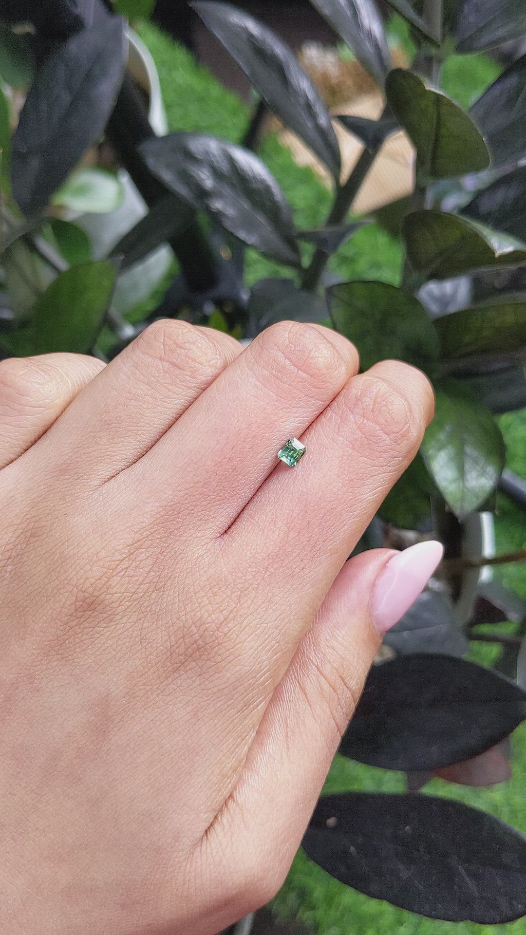 0.45 Ct. Yellowish Green Sapphire from Madagascar Size Video
