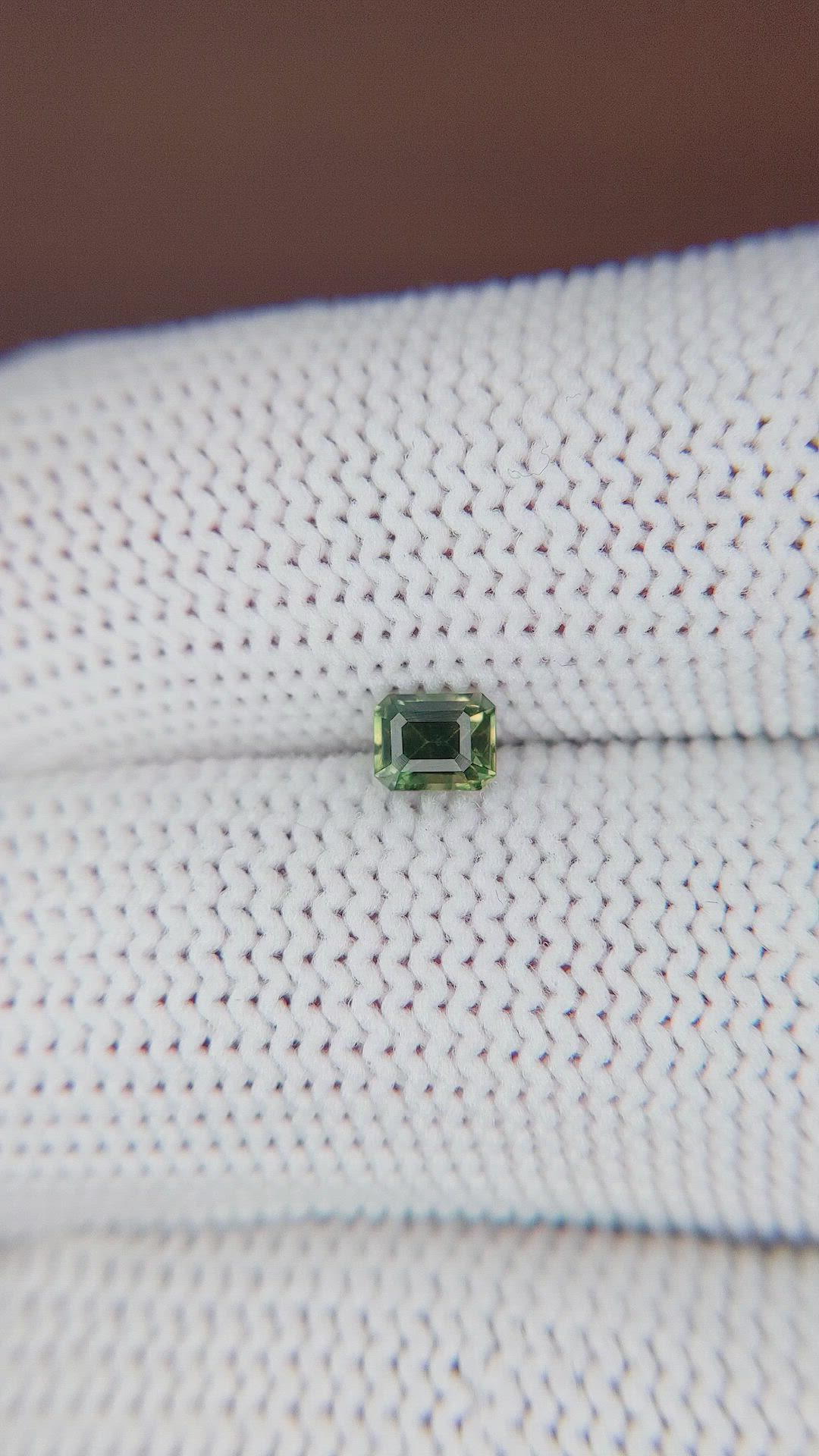 0.45 Ct. Yellowish Green Sapphire from Madagascar Size Video