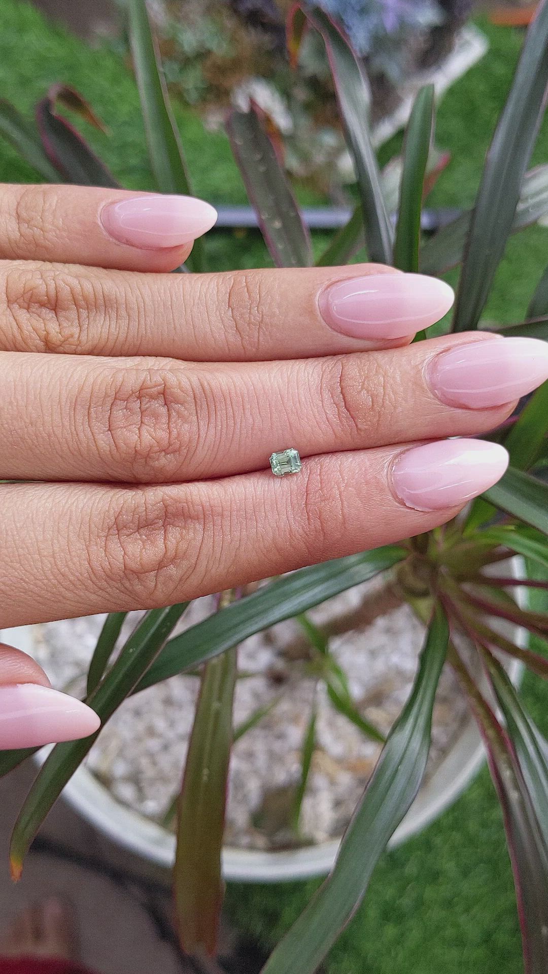 0.43 Ct. Green Sapphire from Madagascar Size Video