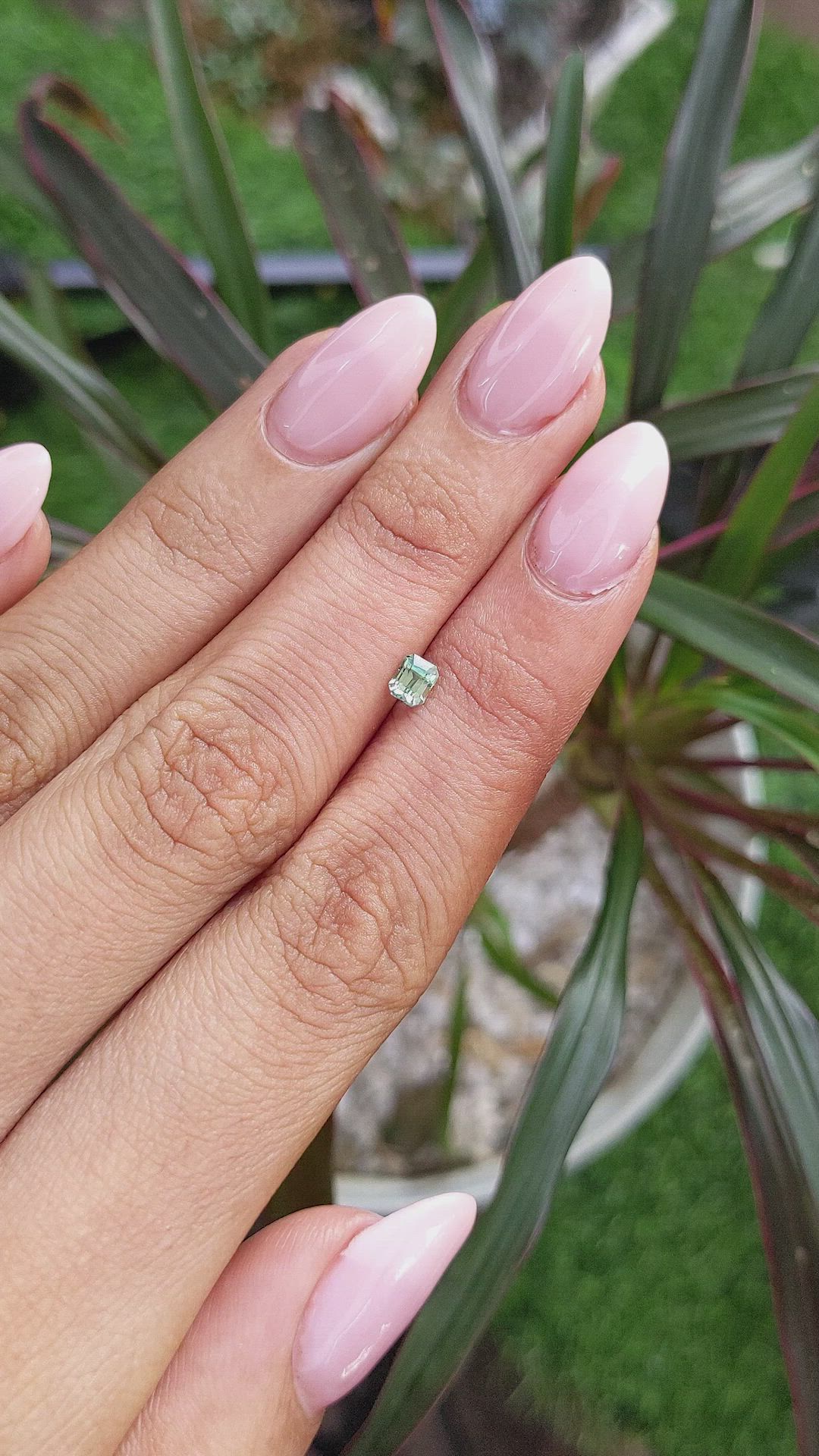 0.43 Ct. Green Sapphire from Madagascar Size Video
