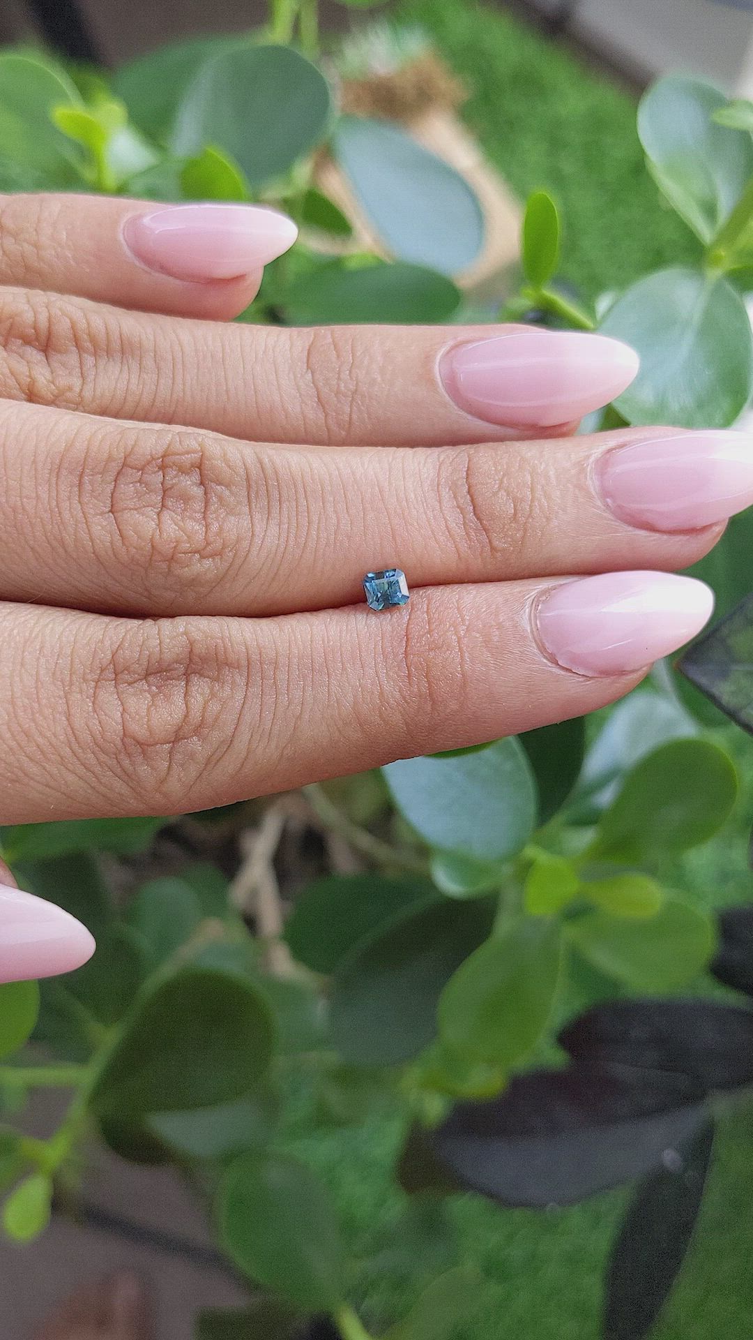 0.43 Ct. Greenish Blue Sapphire from Madagascar Size Video