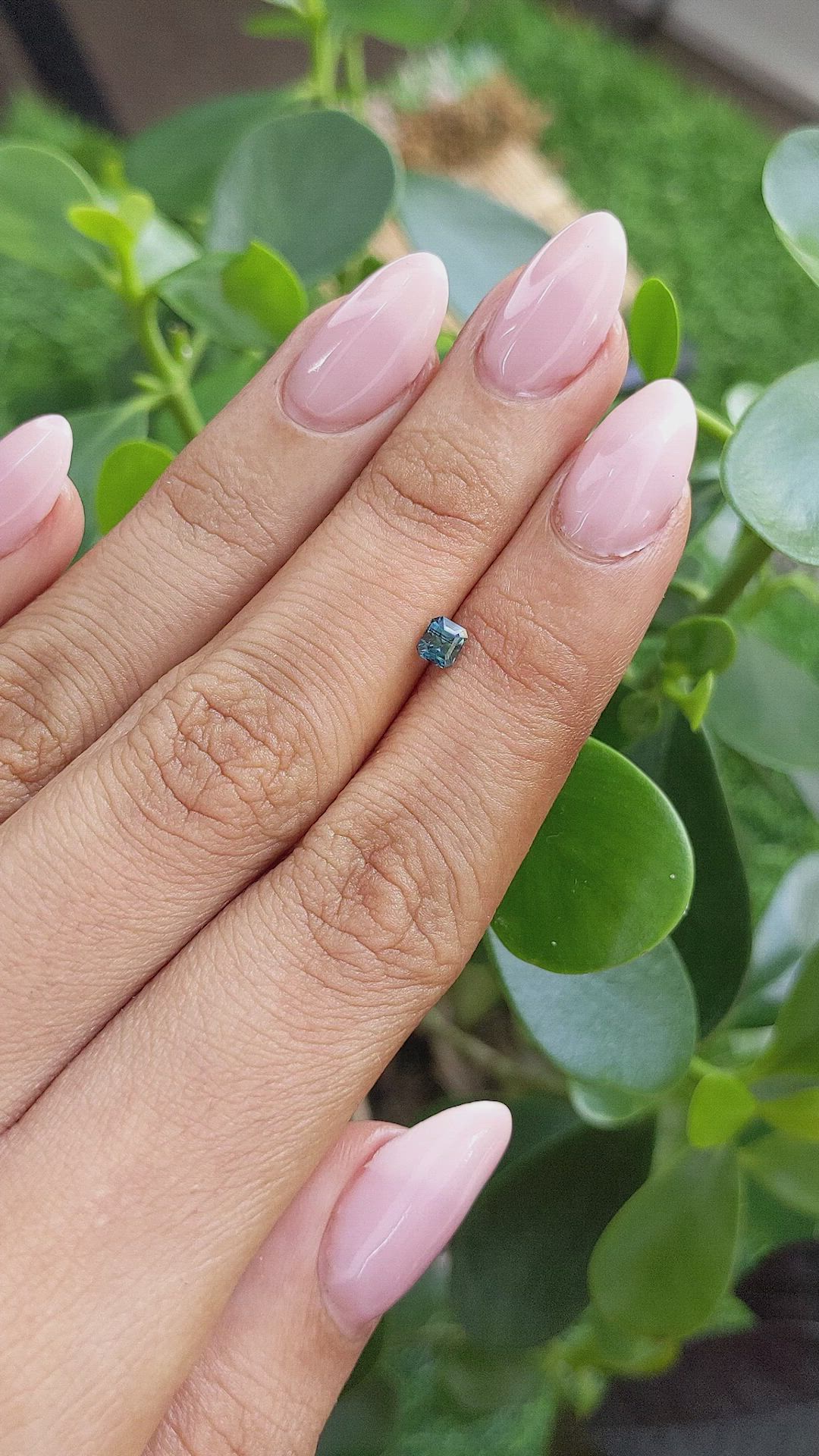 0.43 Ct. Greenish Blue Sapphire from Madagascar Size Video