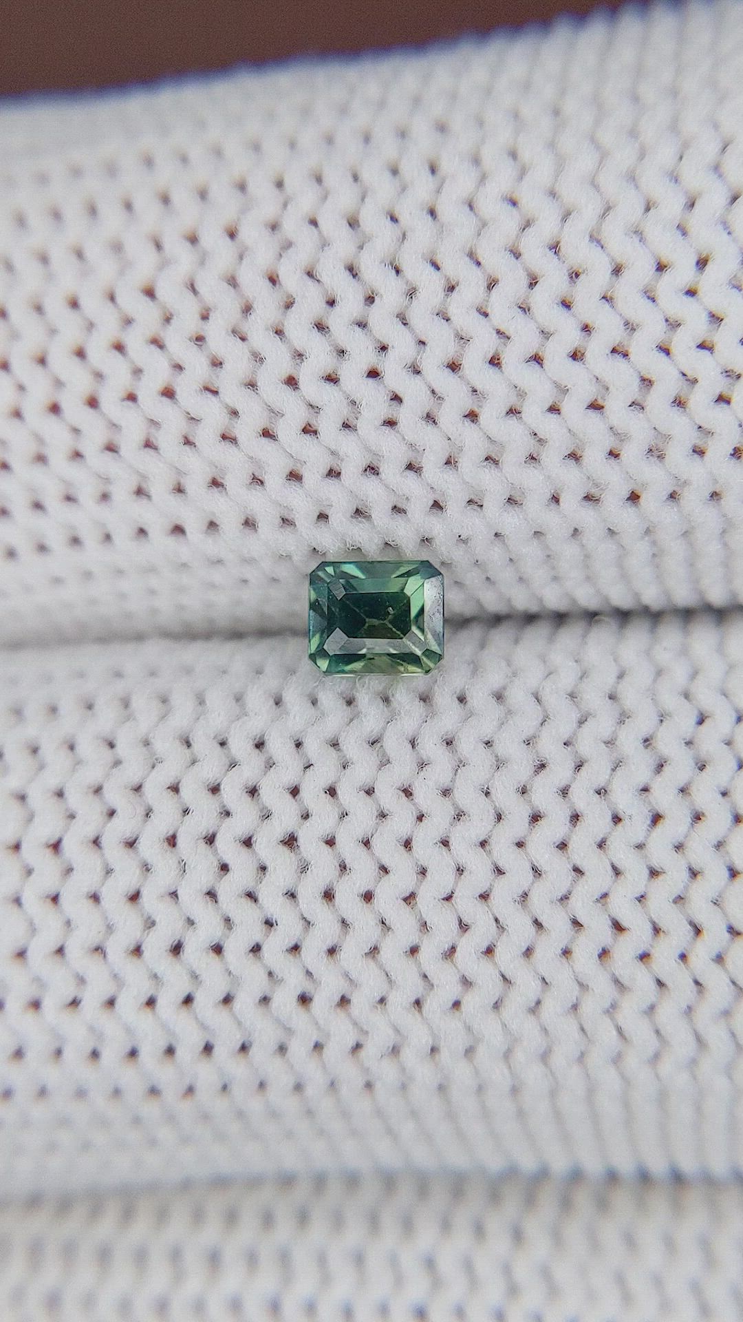 0.46 Ct. Bluish Green Sapphire from Madagascar Size Video