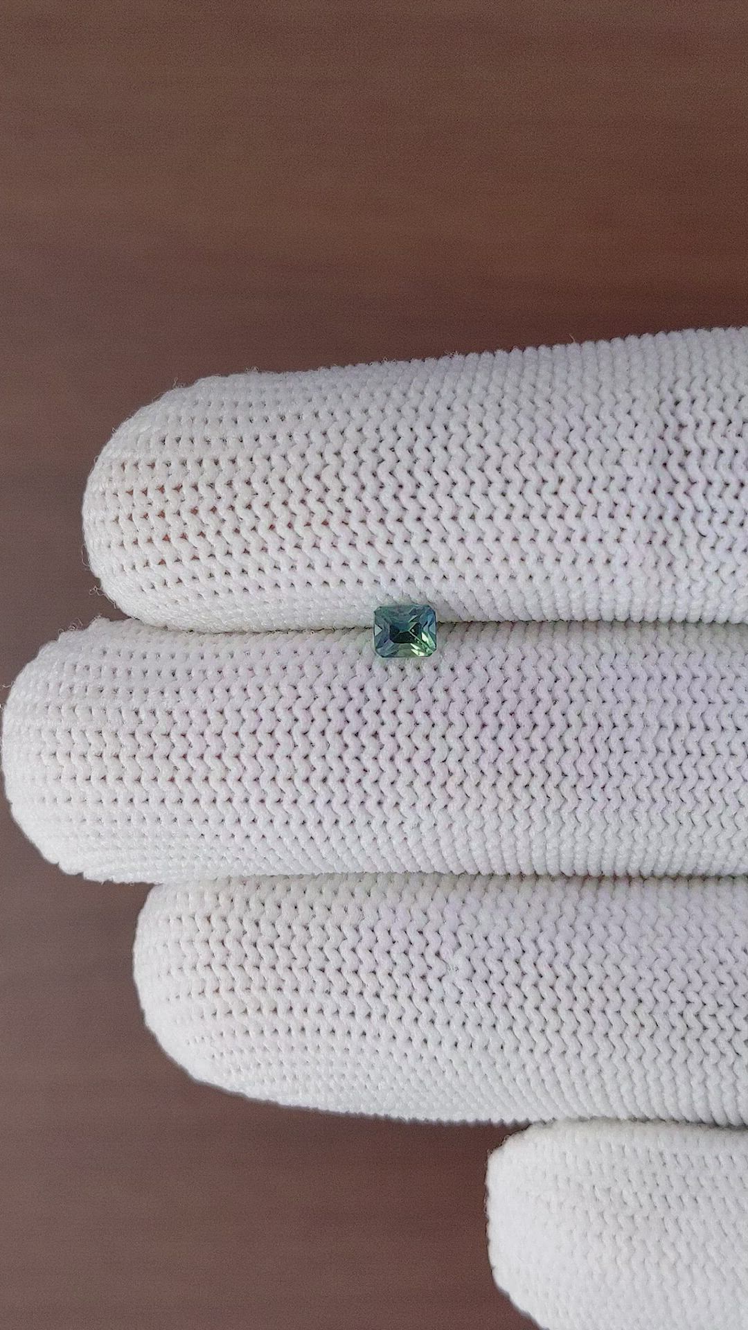 0.46 Ct. Bluish Green Sapphire from Madagascar Size Video