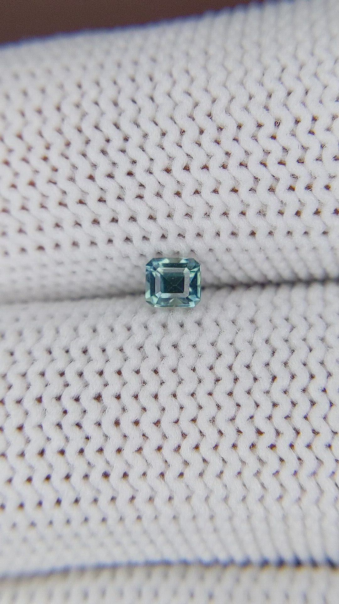0.28 Ct. Greenish Blue Sapphire from Madagascar Size Video