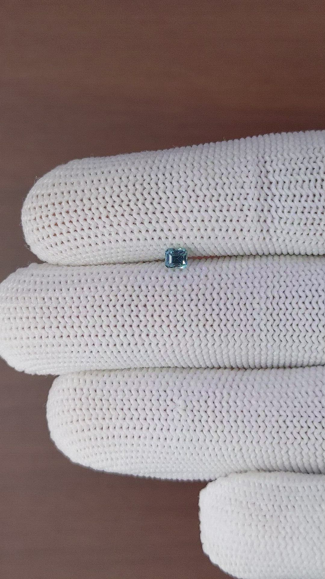 0.28 Ct. Greenish Blue Sapphire from Madagascar Size Video