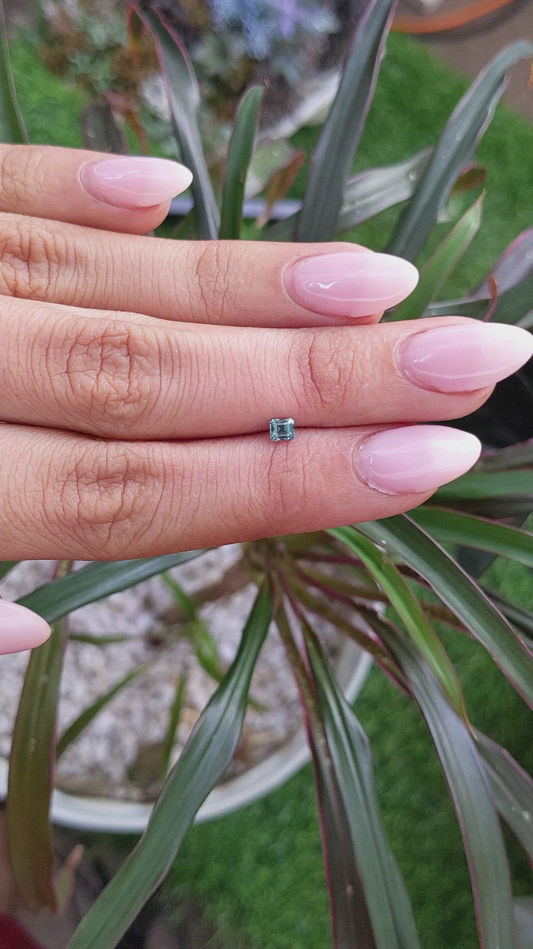 0.28 Ct. Greenish Blue Sapphire from Madagascar Size Video