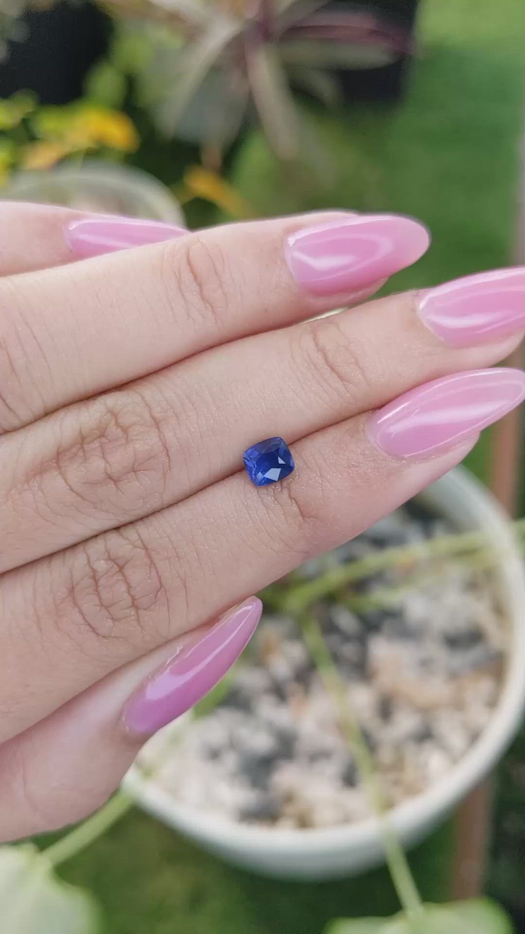 0.87 Ct. Blue Sapphire from Ceylon (Sri Lanka) Size Video