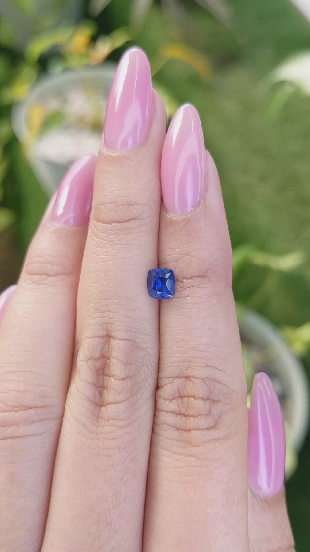 0.87 Ct. Blue Sapphire from Ceylon (Sri Lanka) Size Video