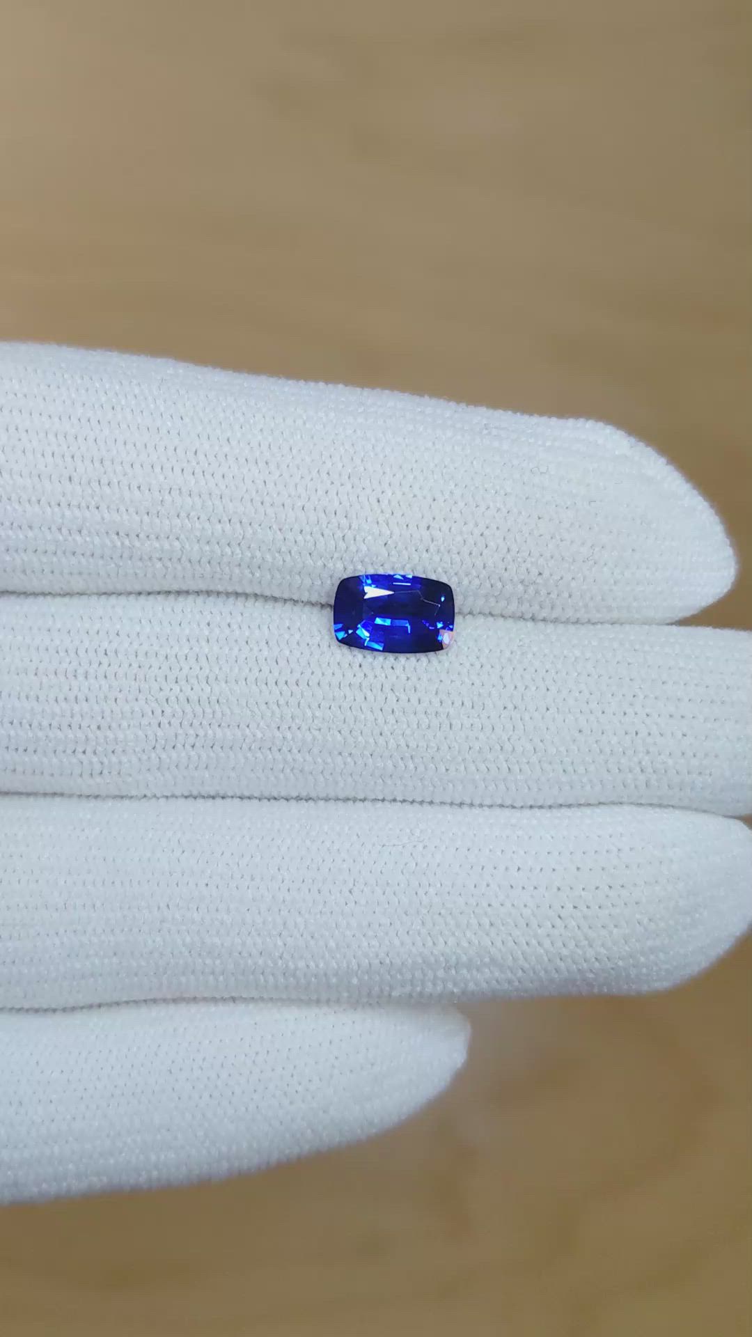 1.44 Ct. Blue Sapphire from Ceylon (Sri Lanka) Size Video