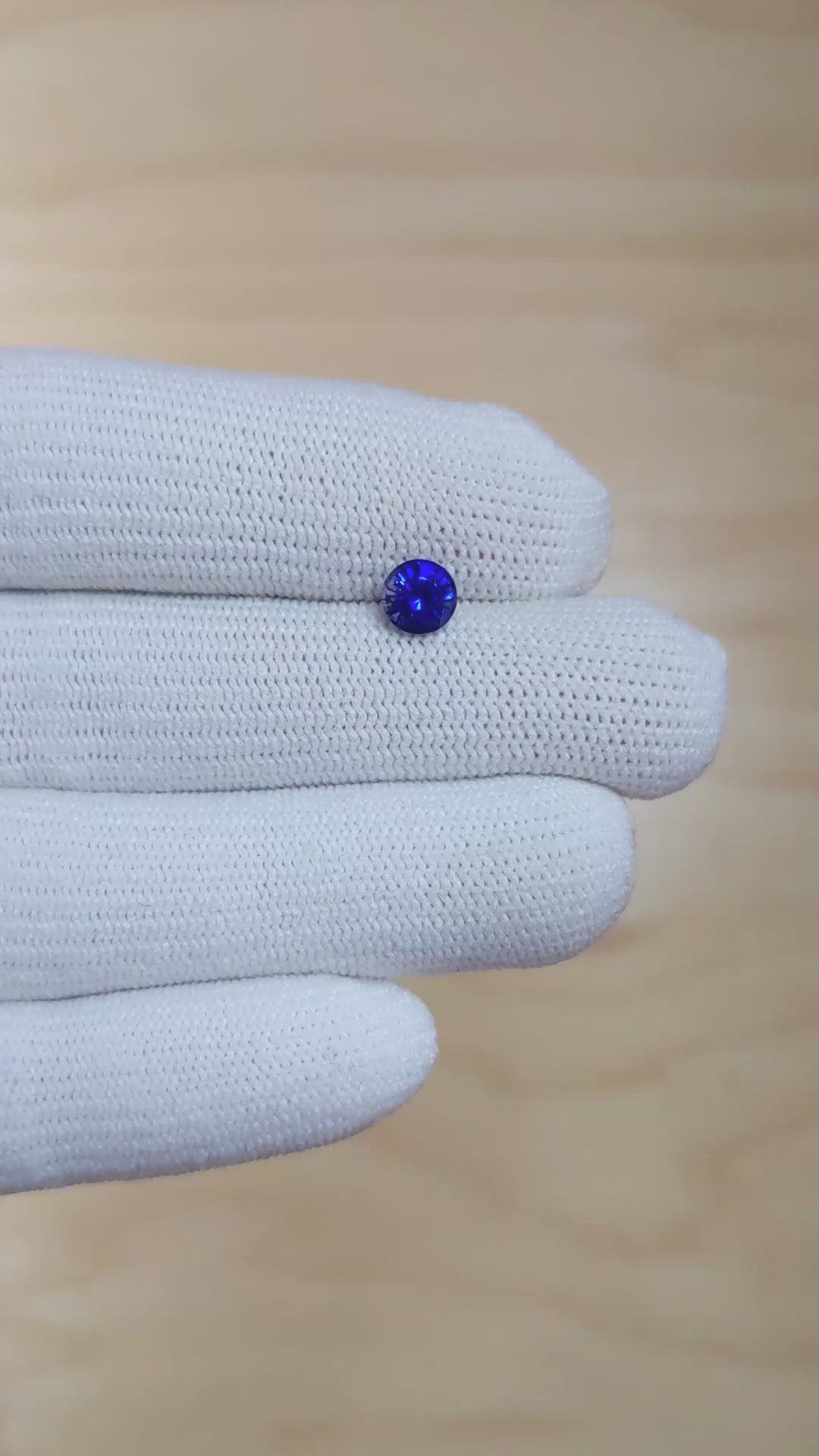 0.88 Ct. Blue Sapphire from Ceylon (Sri Lanka) Size Video