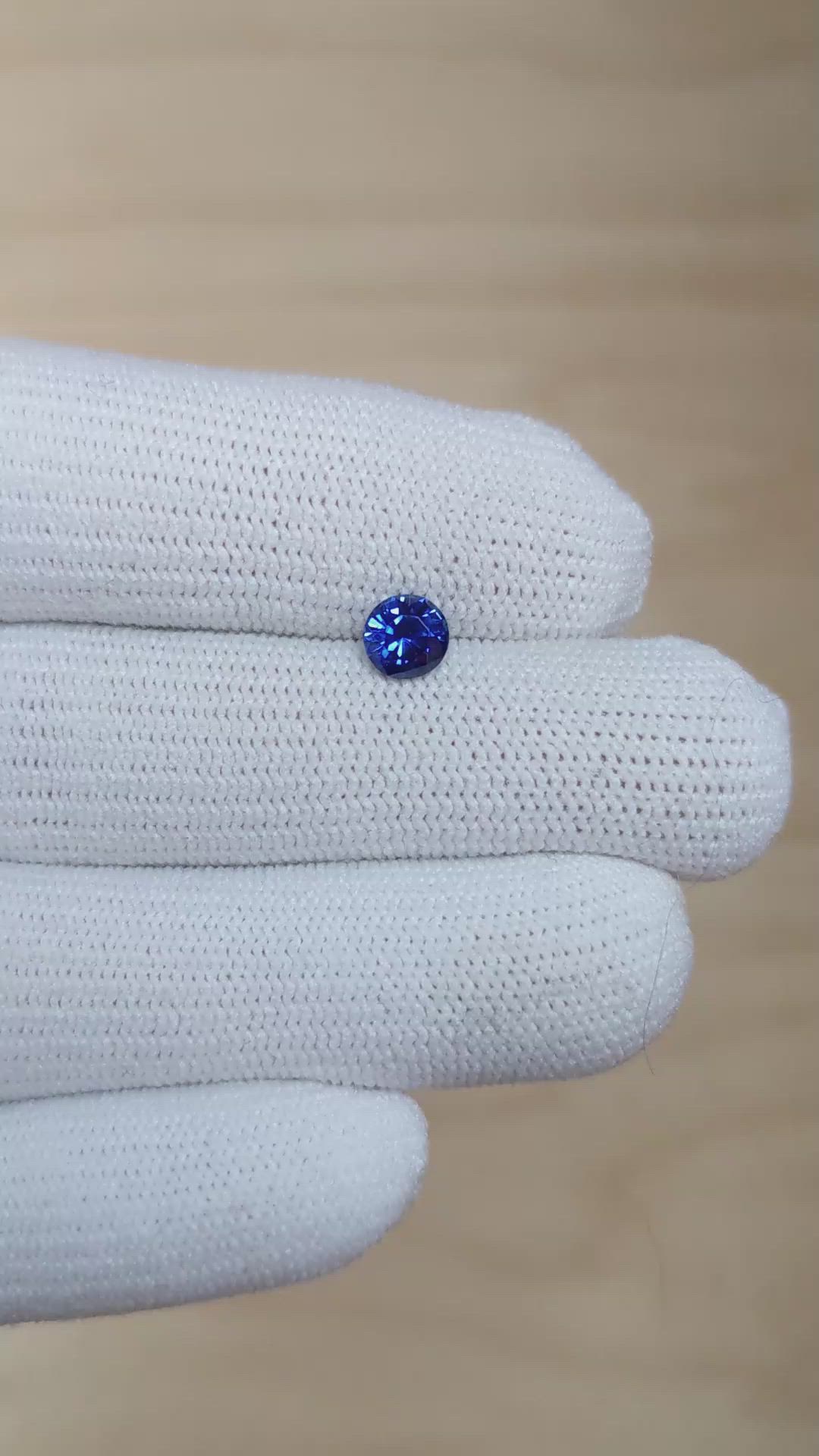 0.79 Ct. Blue Sapphire from Ceylon (Sri Lanka) Size Video