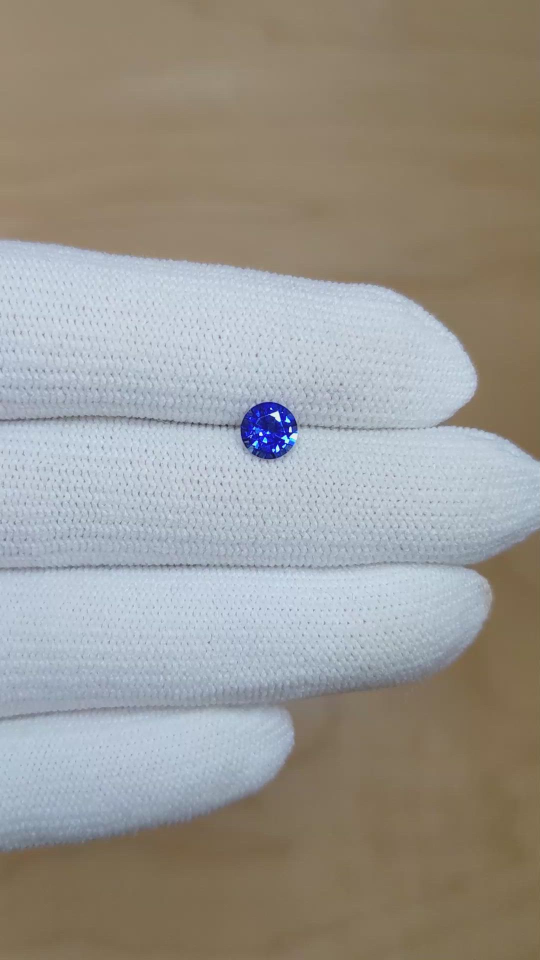 0.80 Ct. Blue Sapphire from Ceylon (Sri Lanka) Size Video