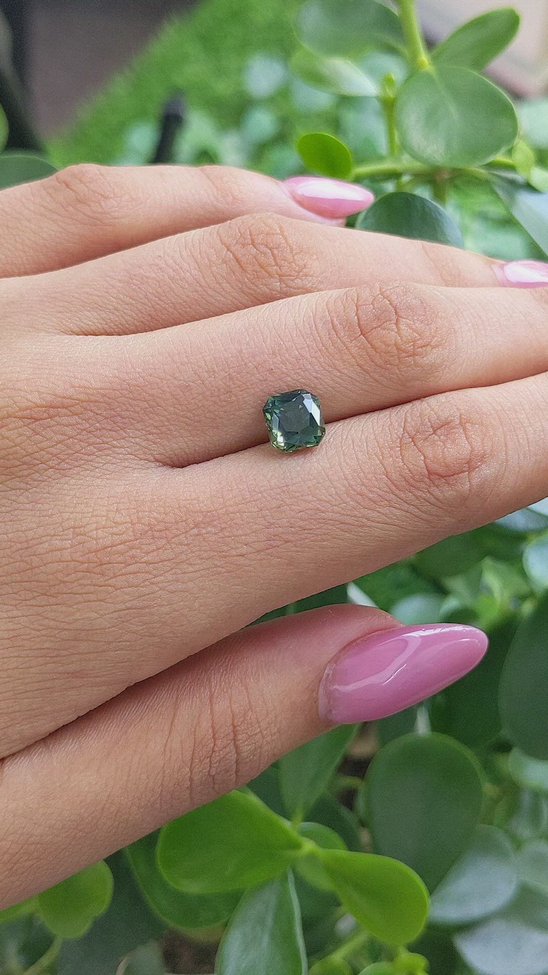 2.76 Ct. Bluish Green Sapphire from Africa Size Video