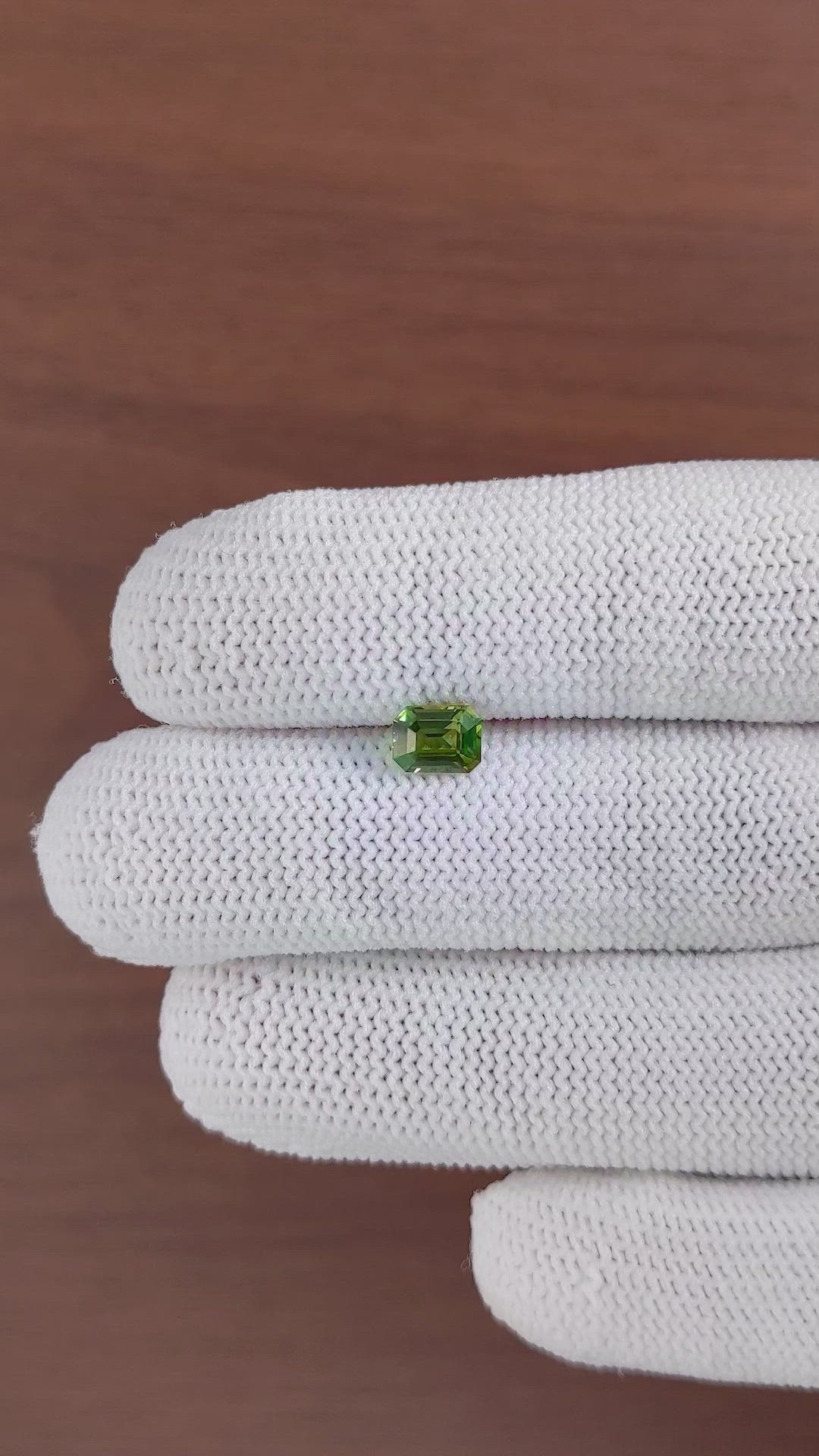 1.04 Ct. Green Sapphire from Madagascar Size Video