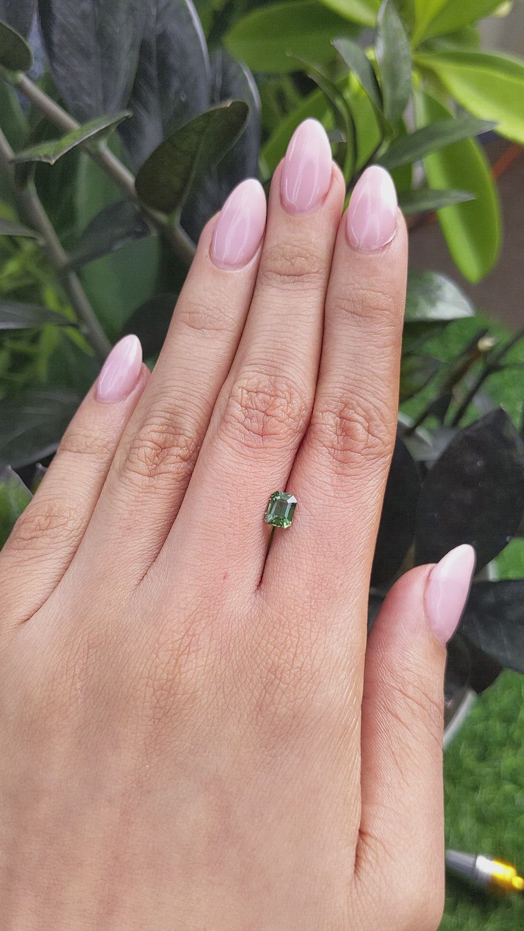 1.04 Ct. Green Sapphire from Madagascar Size Video