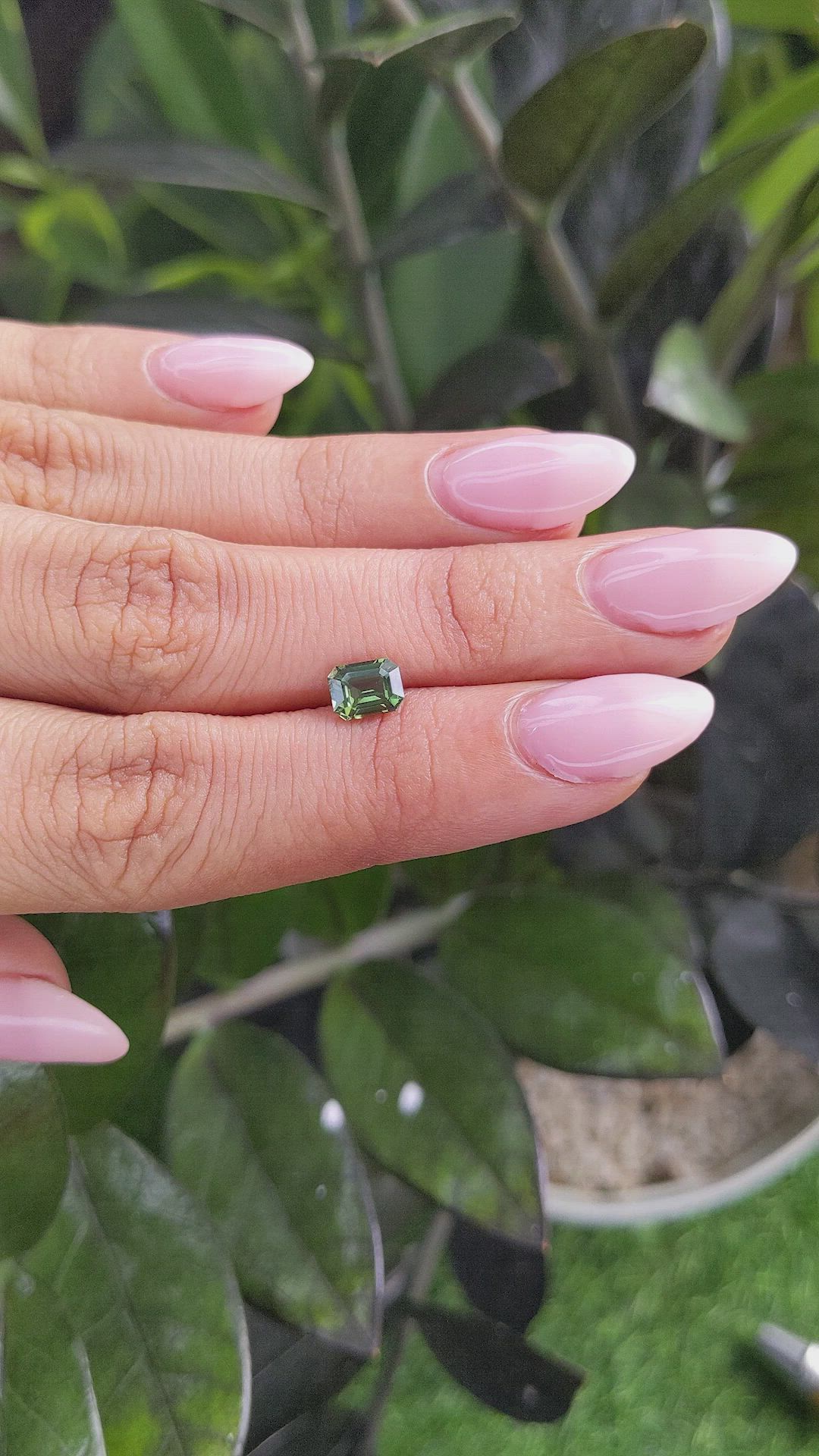 1.04 Ct. Green Sapphire from Madagascar Size Video