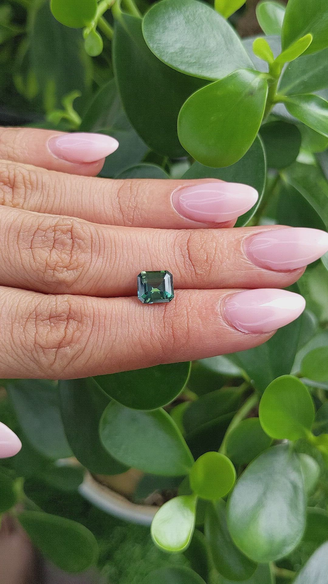 2.17 Ct. Bluish Green Sapphire from Madagascar Size Video