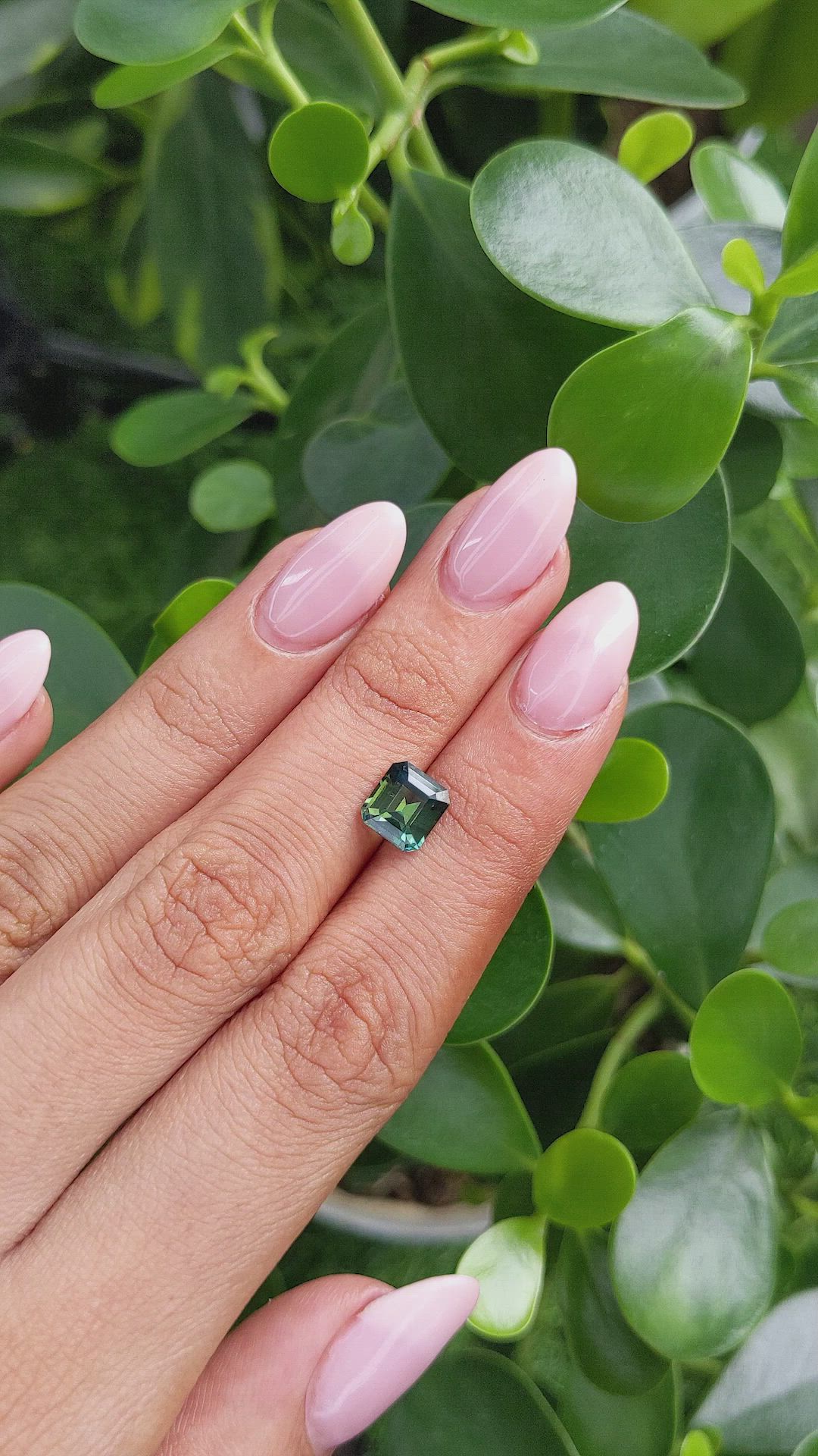 2.17 Ct. Bluish Green Sapphire from Madagascar Size Video