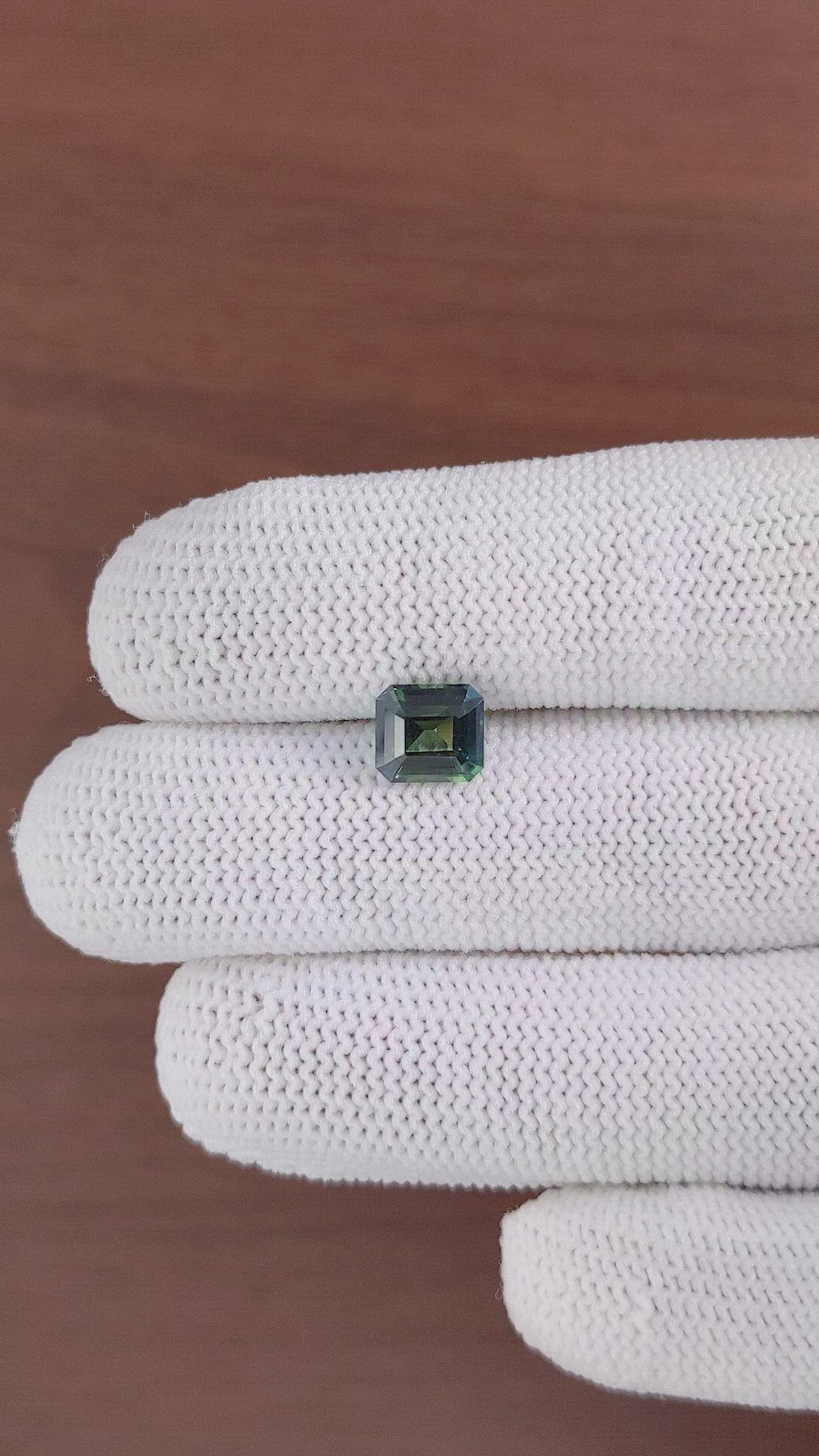 2.17 Ct. Bluish Green Sapphire from Madagascar Size Video