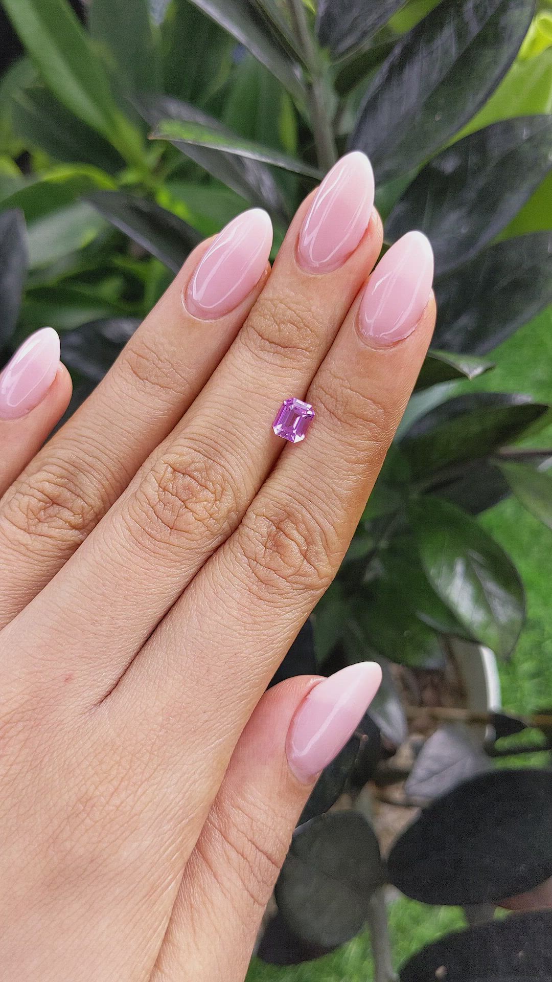 1.02 Ct. Pinkish Purple Sapphire from Madagascar Size Video