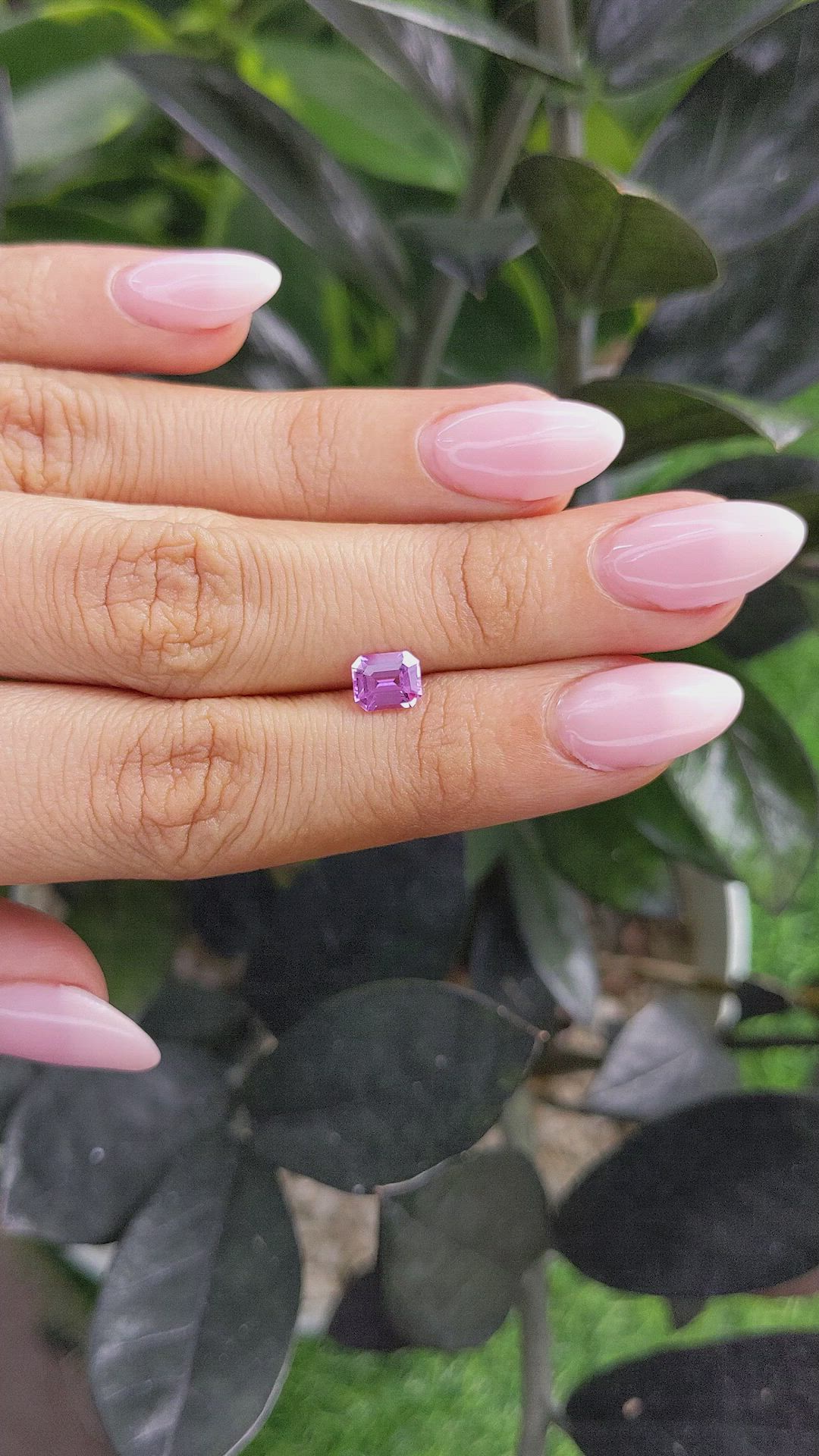 1.02 Ct. Pinkish Purple Sapphire from Madagascar Size Video