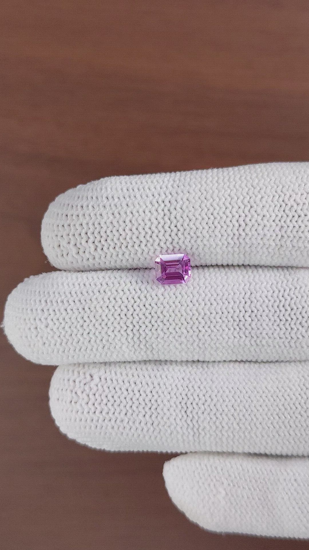 1.02 Ct. Pinkish Purple Sapphire from Madagascar Size Video